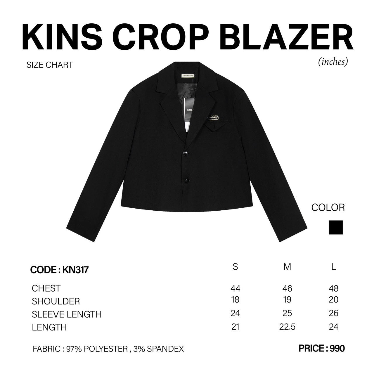 KINS | CROP BLAZER KN317