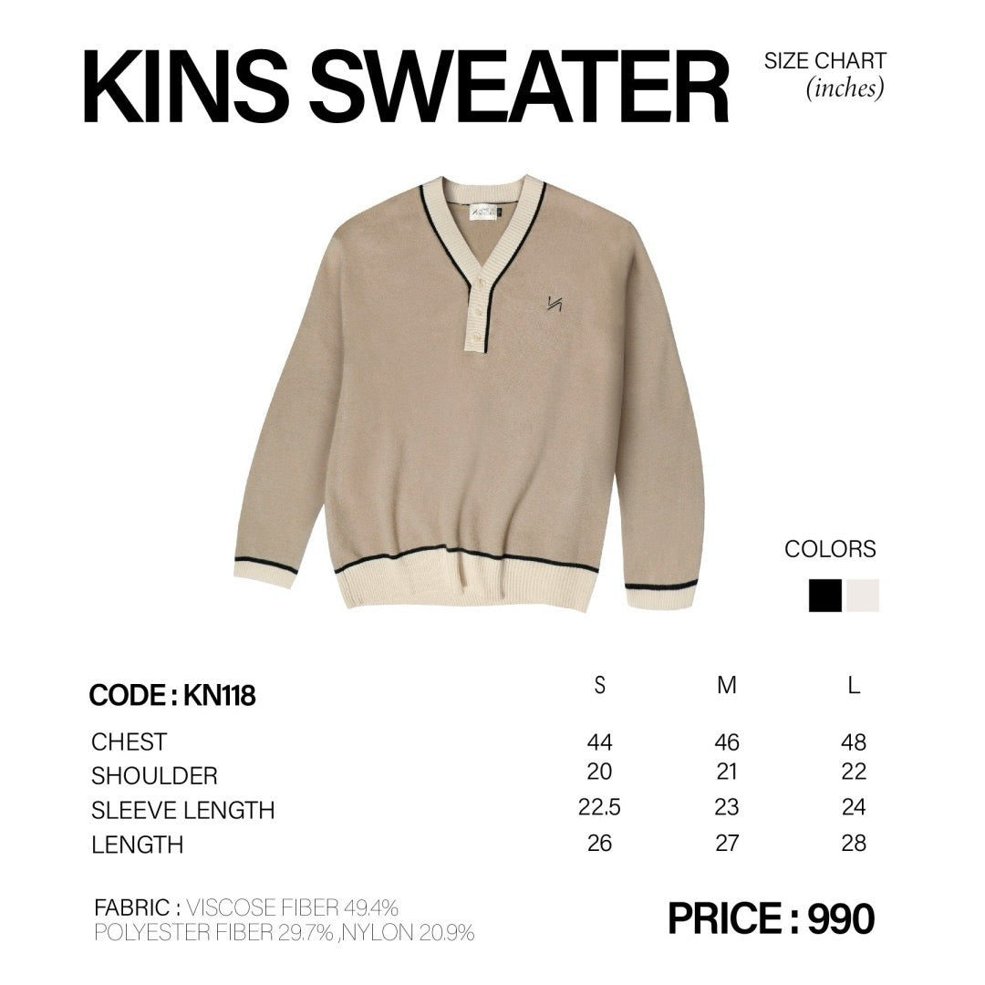 KINS | V-NECK SWEATER KN118