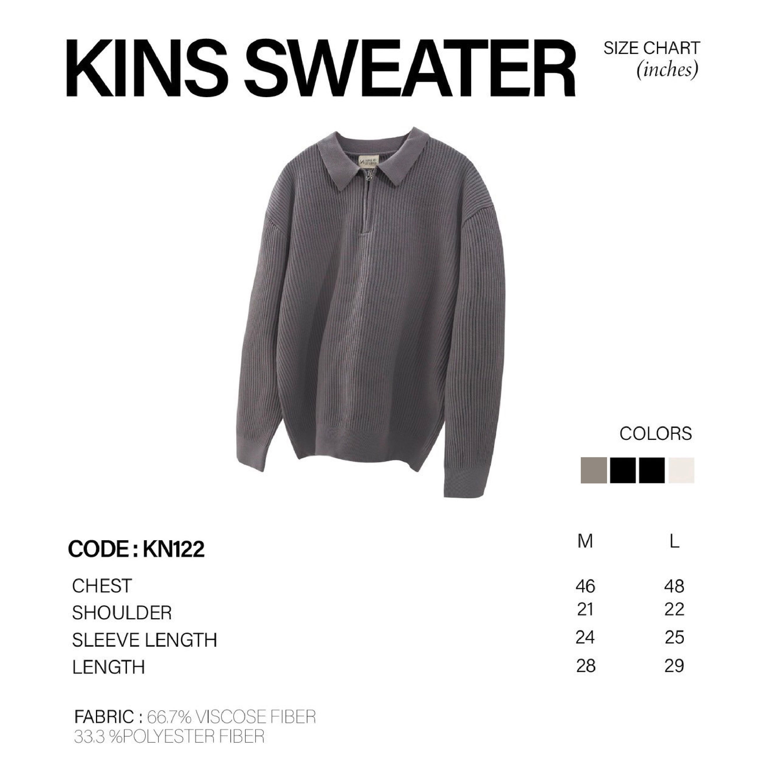 KINS | ZIP COLLAR SWEATER KN122