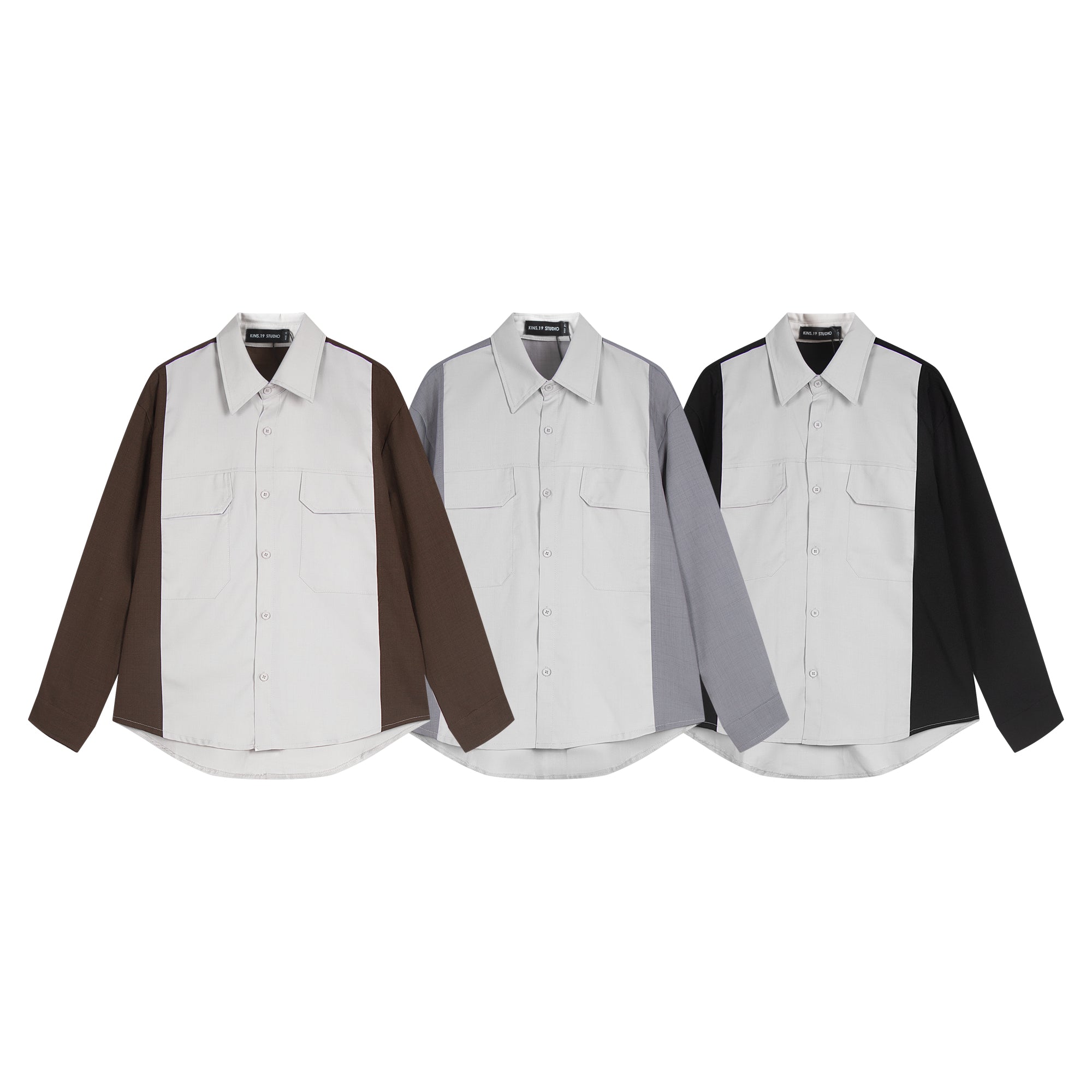 KINS | TWO TONE LOOSE SHIRT KS06