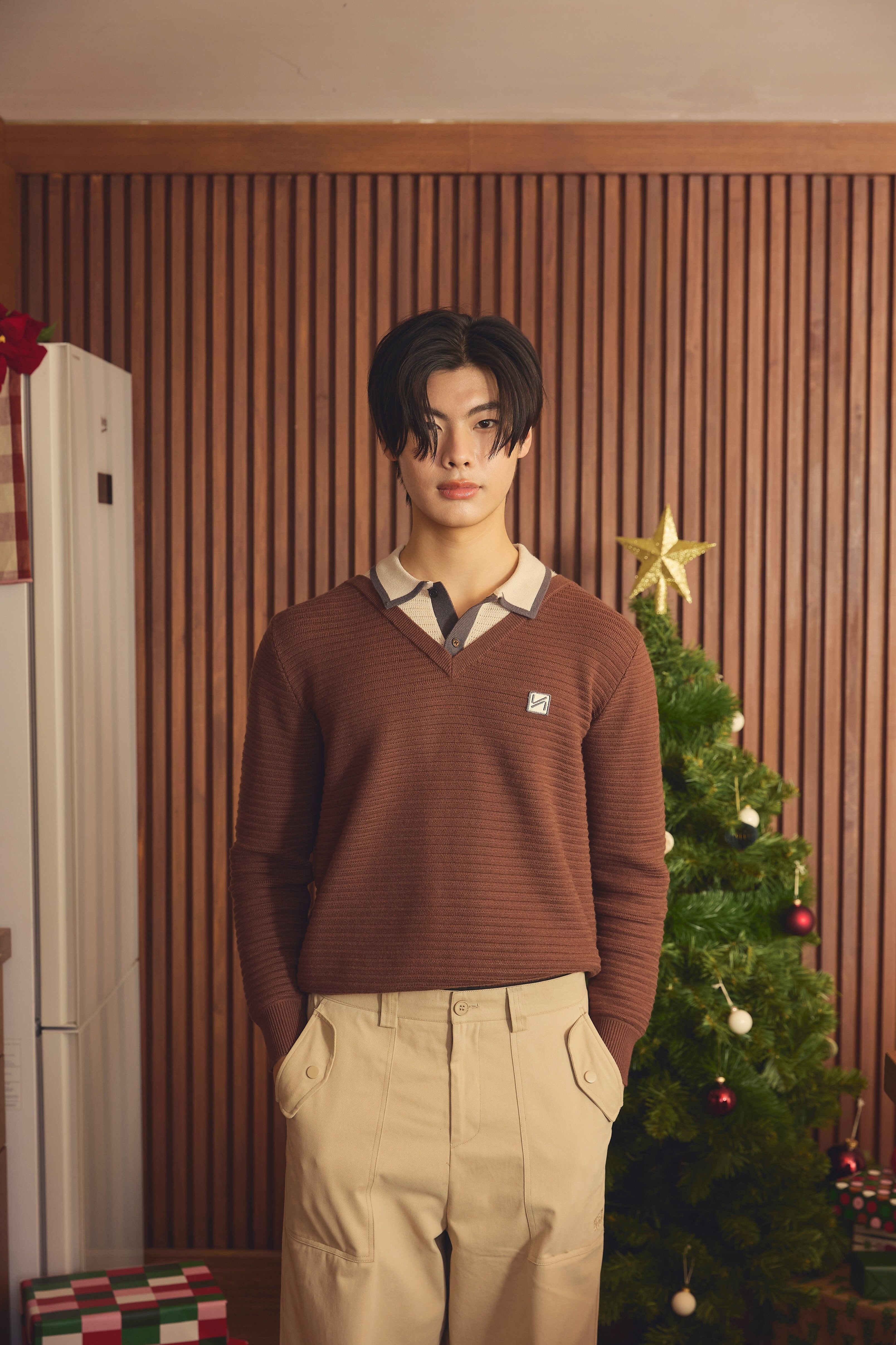 KINS 19 STUDIO | KINS Layered Polo Sweater [KN145]