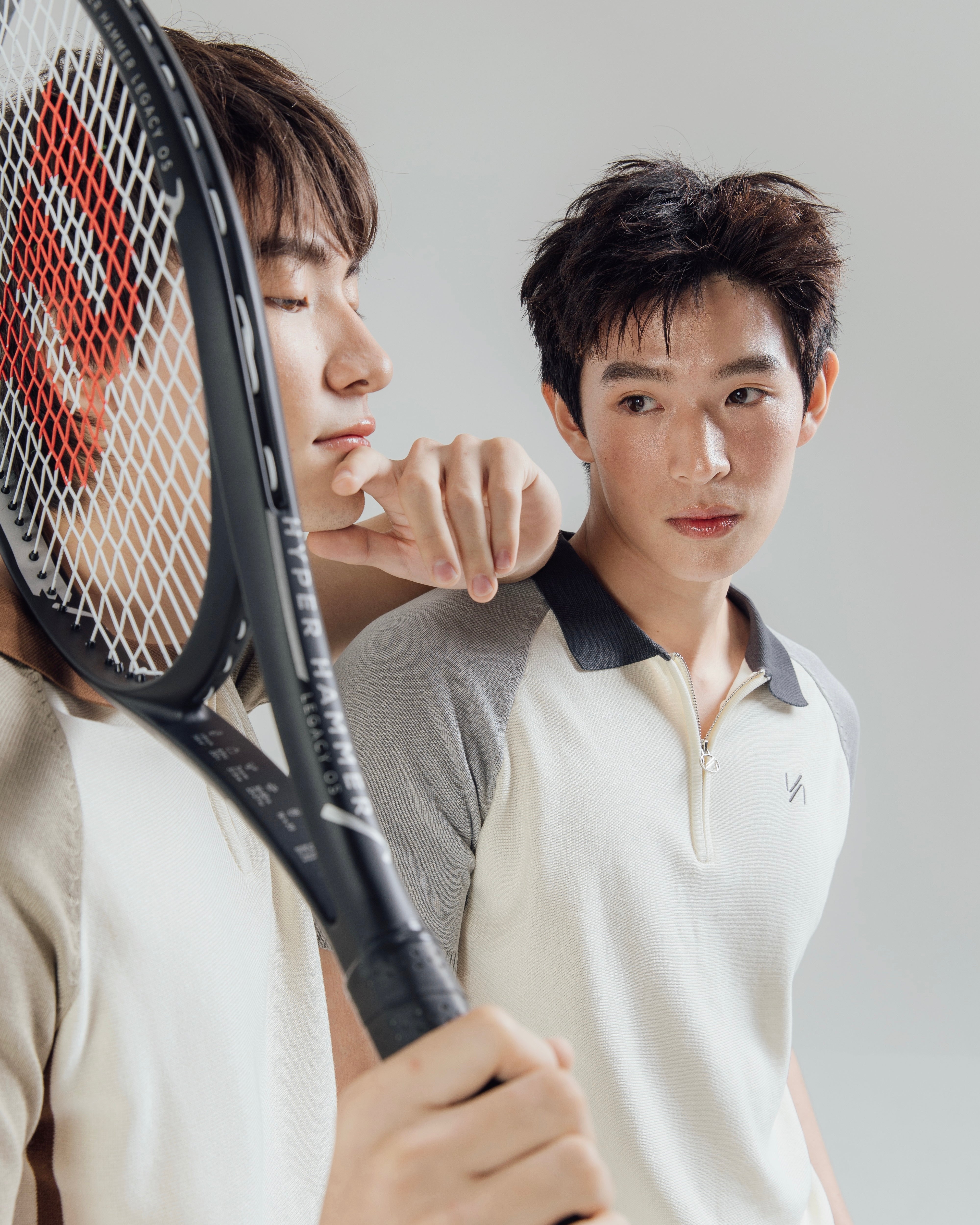 KINS 19 STUDIO | GLOWZIP KNIT POLO [KN129]