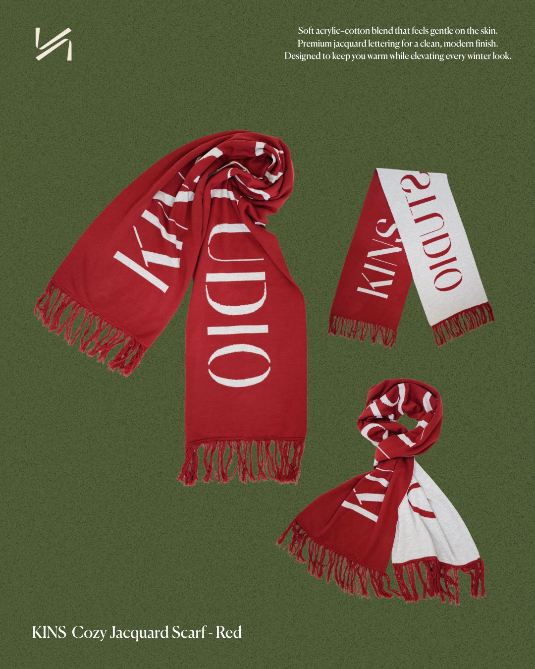 KINS 19 STUDIO | KINS Cozy Jacquard Scarf [KSC02]