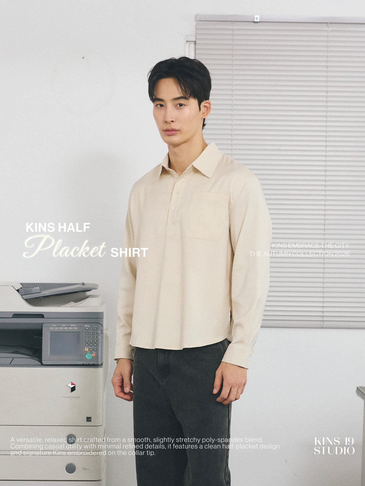 KINS 19 STUDIO |  KINS Half Placket Shirt [KN159]