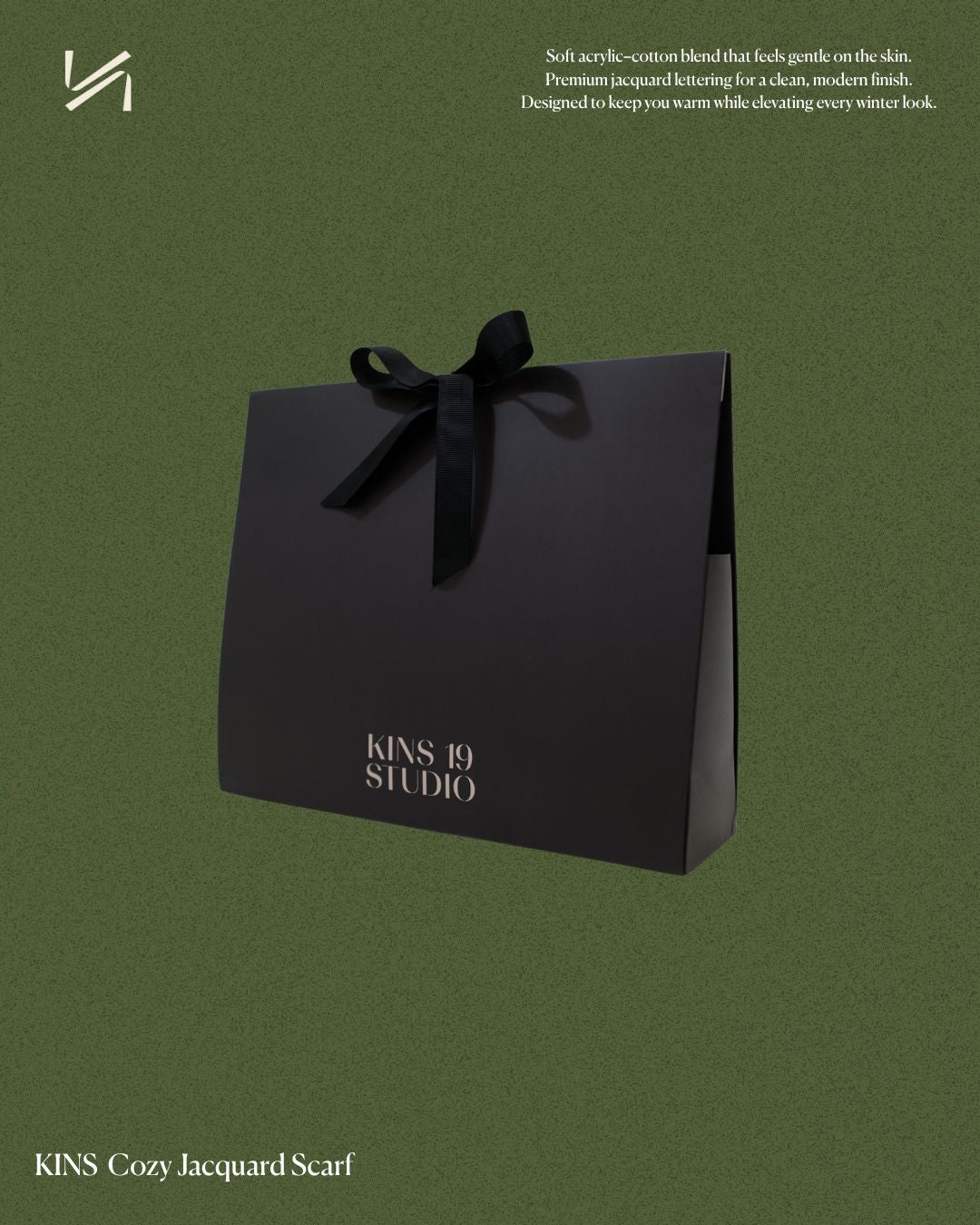 KINS 19 STUDIO | KINS Cozy Jacquard Scarf [KSC02]