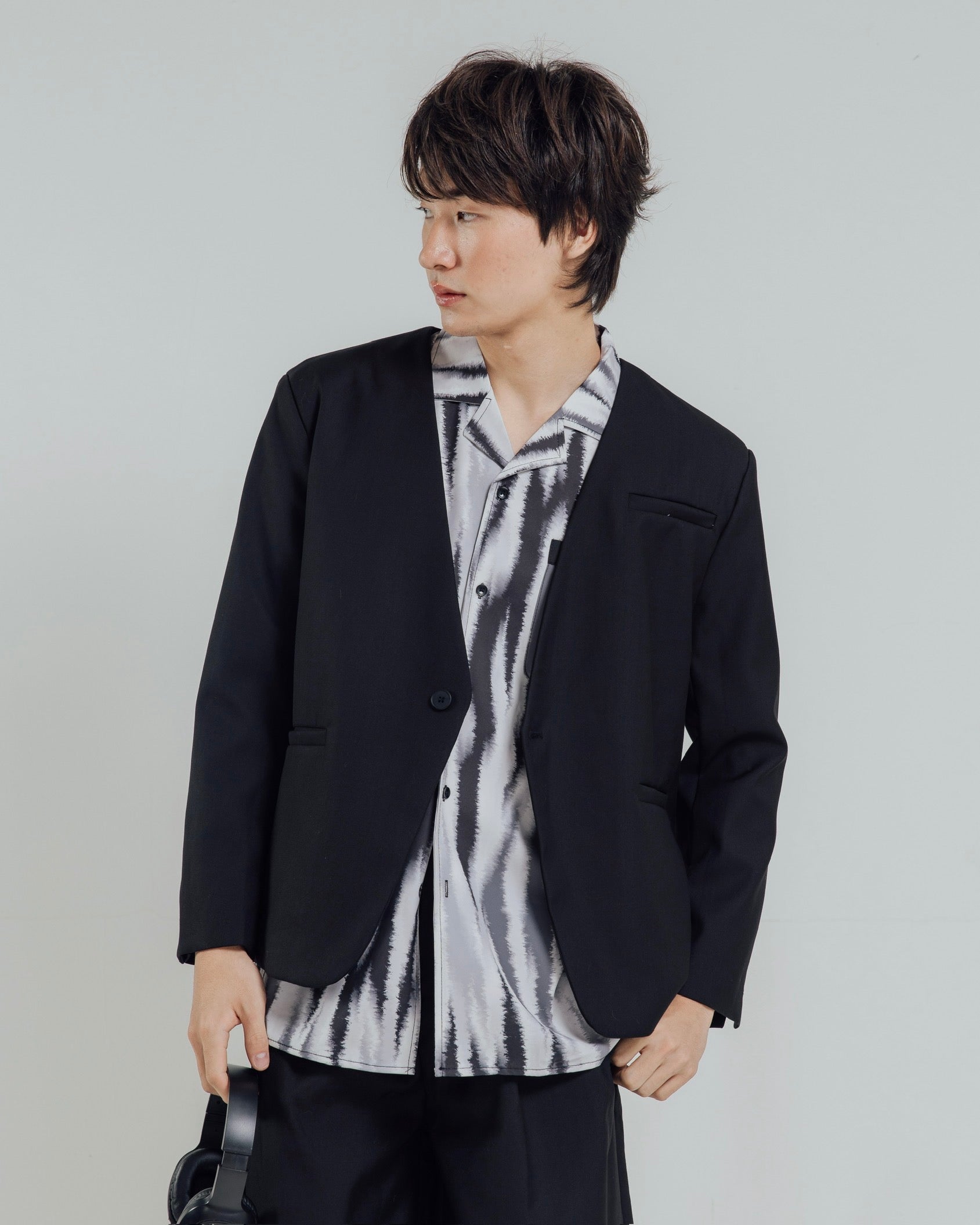 KINS 19 STUDIO |  COLLARLESS BLAZER  [KN321]
