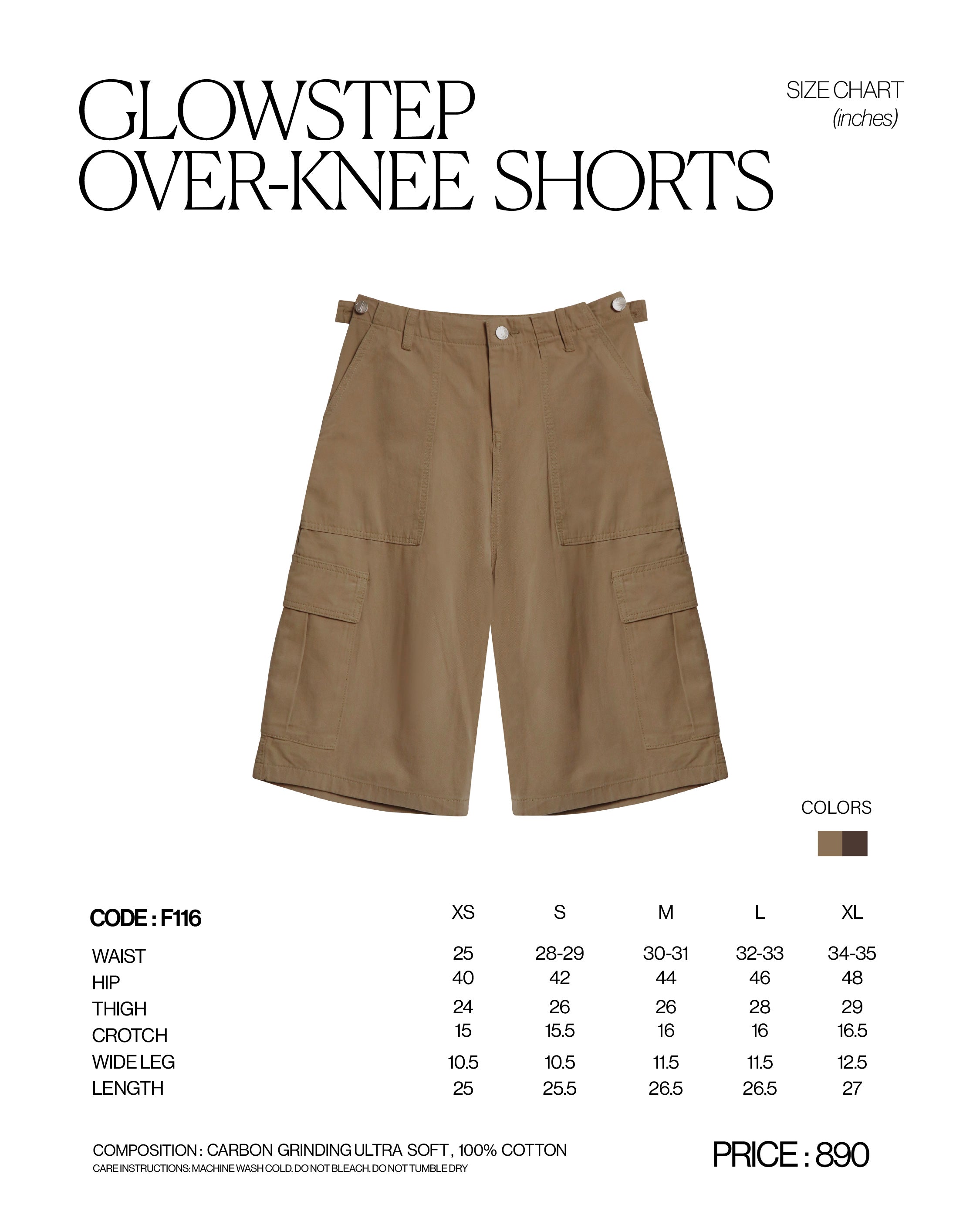 GLOWSTEP OVER-KNEE SHORTS [F116]