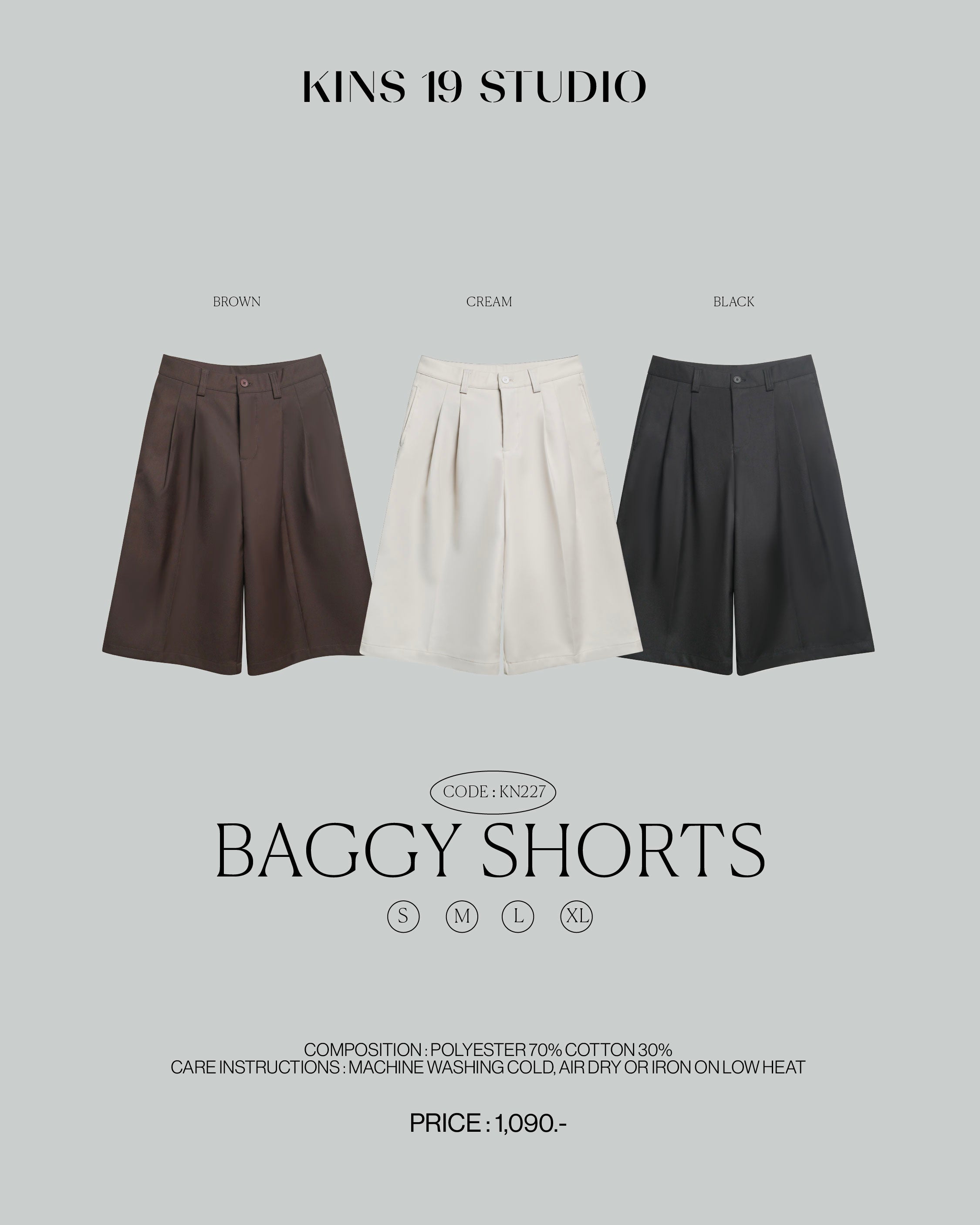 KINS 19 STUDIO |  BAGGY SHORTS [KN227]