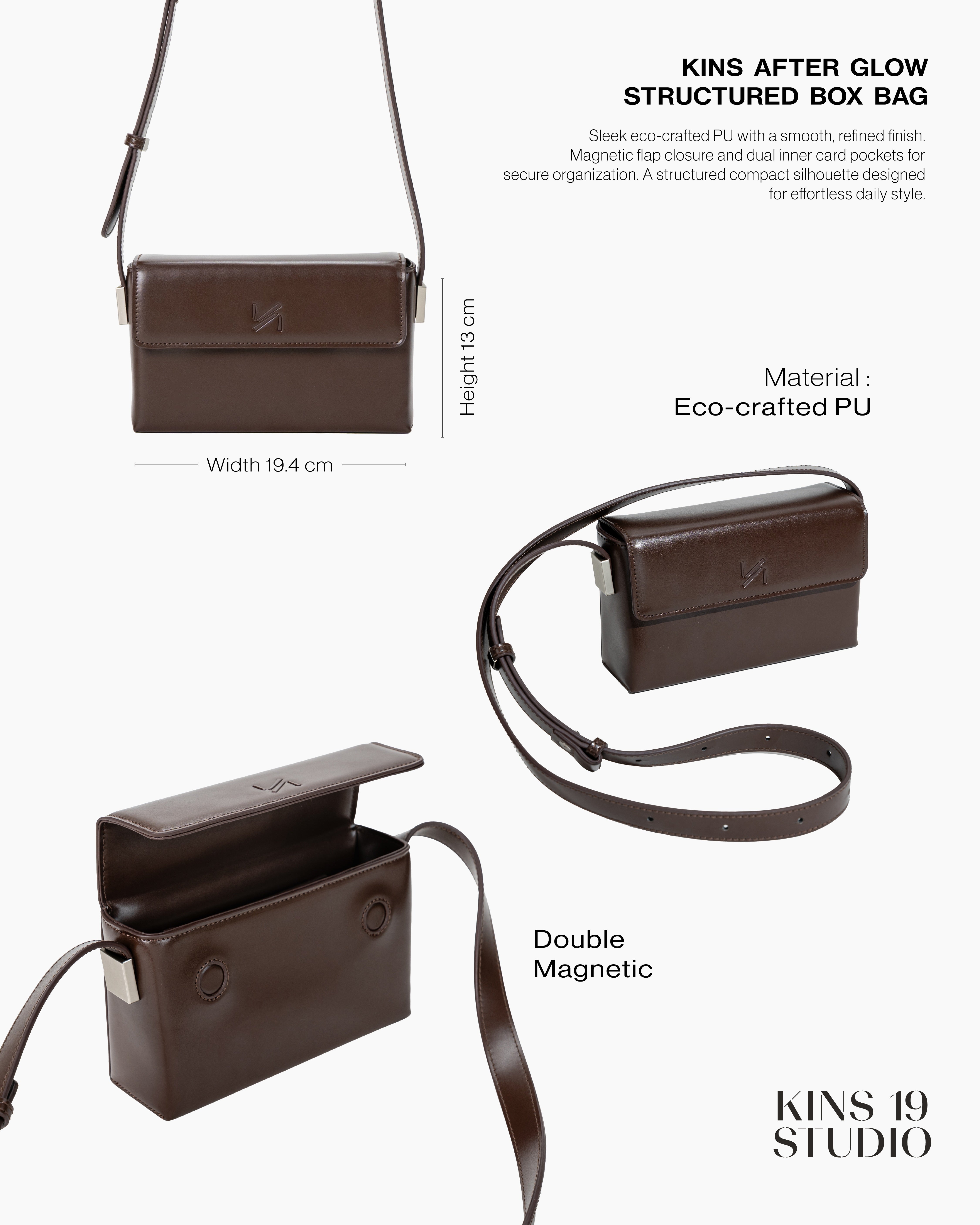 KINS After Glow Structured Box Bag [KPB02]