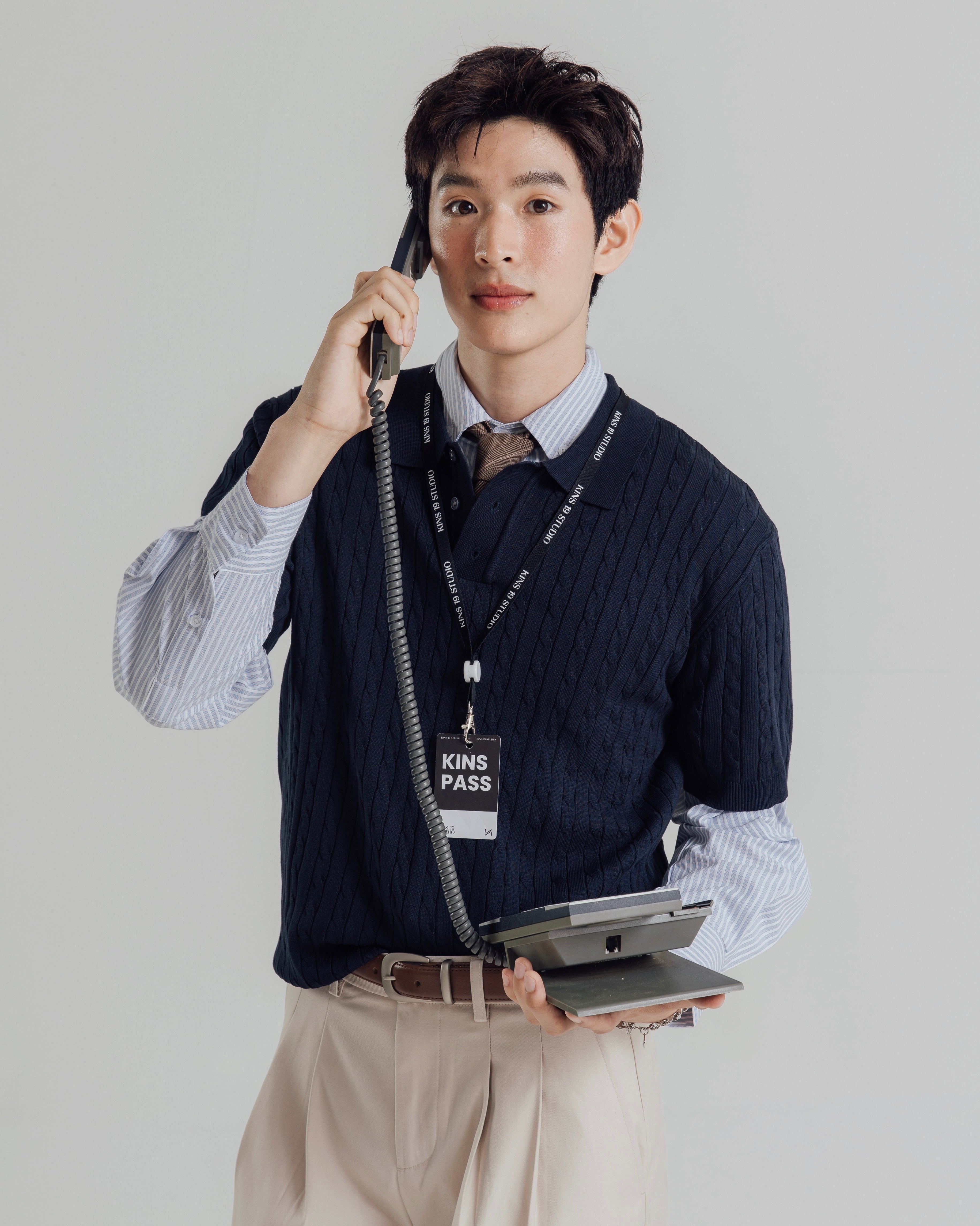 KINS 19 STUDIO |  CLASSIC STRIPED OVERSIZE  SHIRT [KN138]