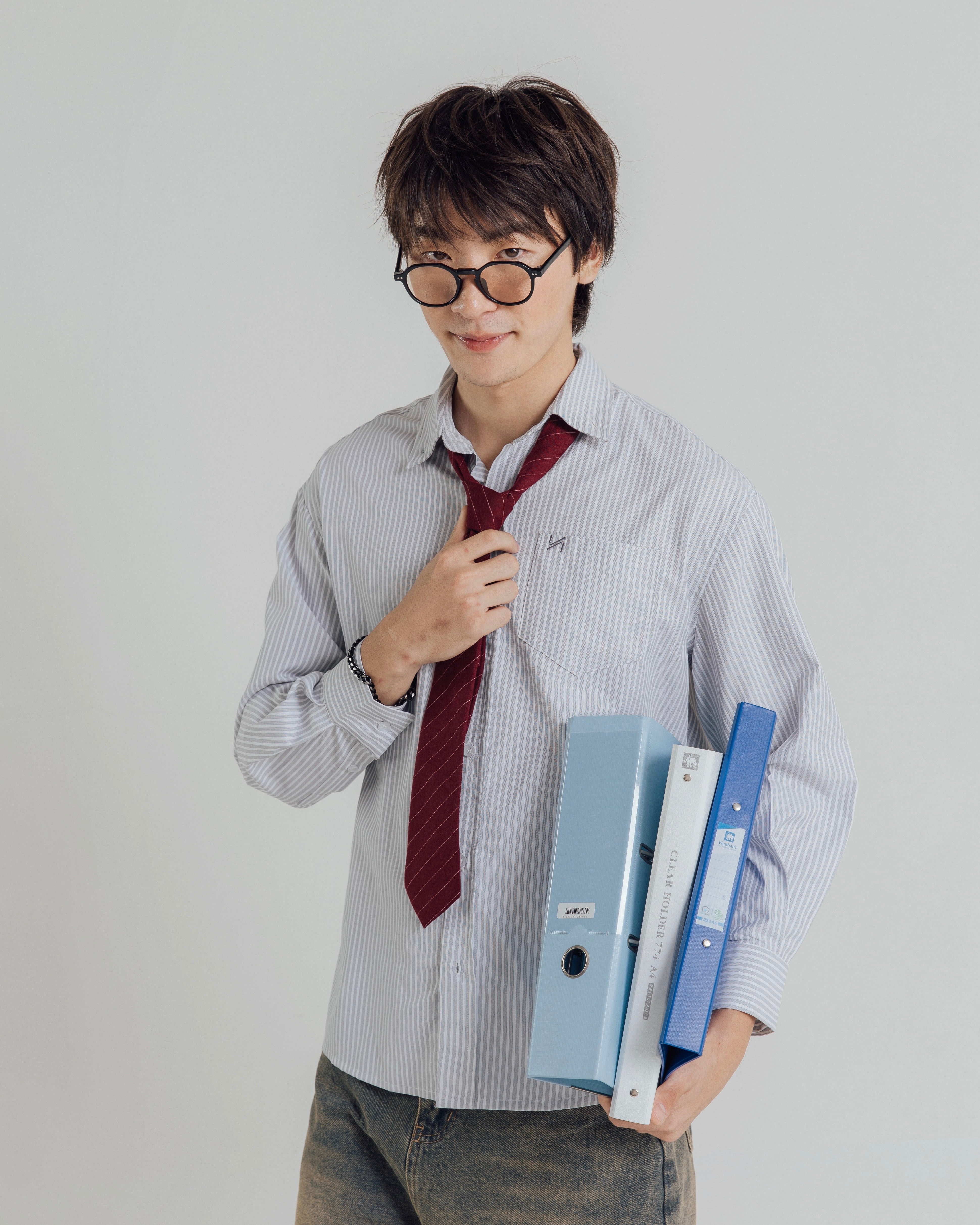 KINS 19 STUDIO |  CLASSIC STRIPED OVERSIZE  SHIRT [KN138]