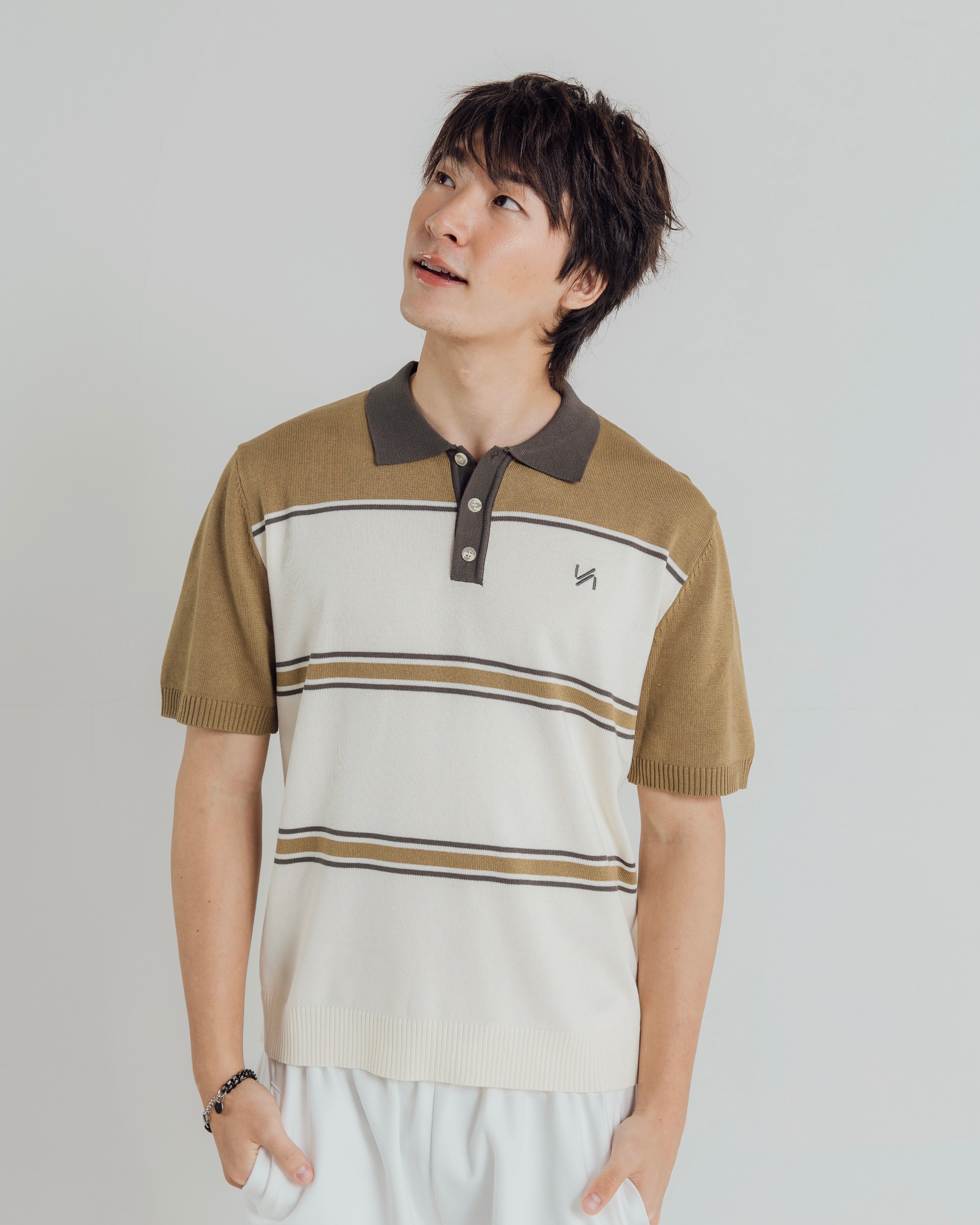 KINS 19 STUDIO | PANEL KNIT POLO [KN127]