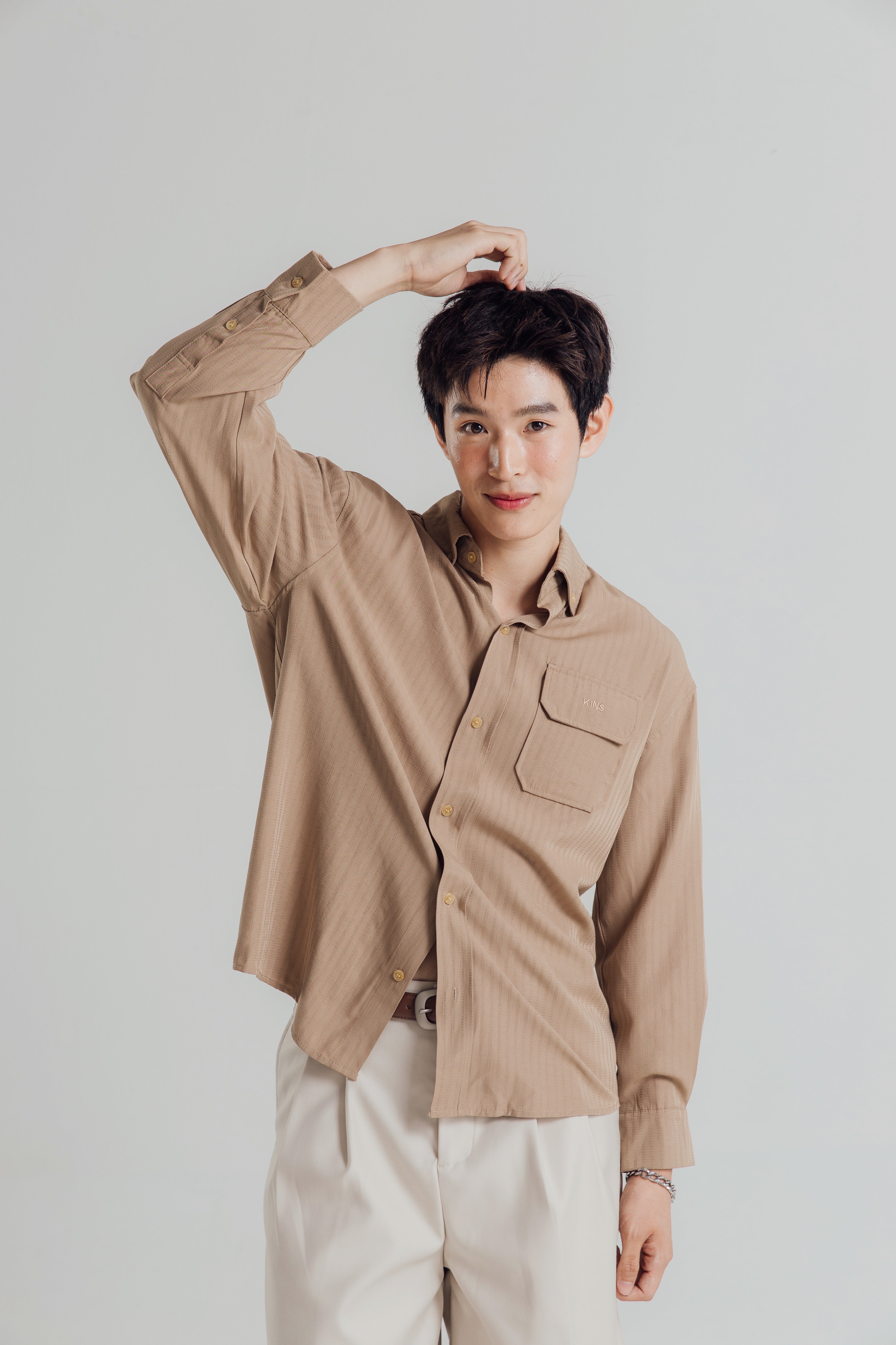 KINS 19 STUDIO |  LINEAR TEXTURE SHIRT [KN135]