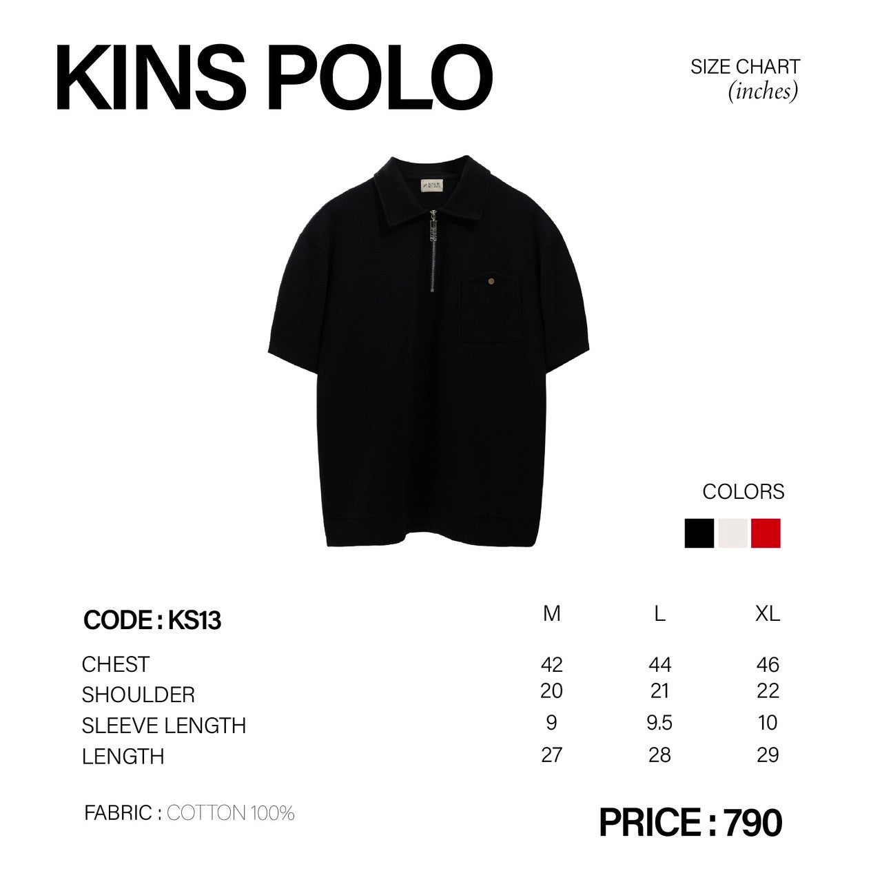 KINS | CASUAL ZIP POLO KS13