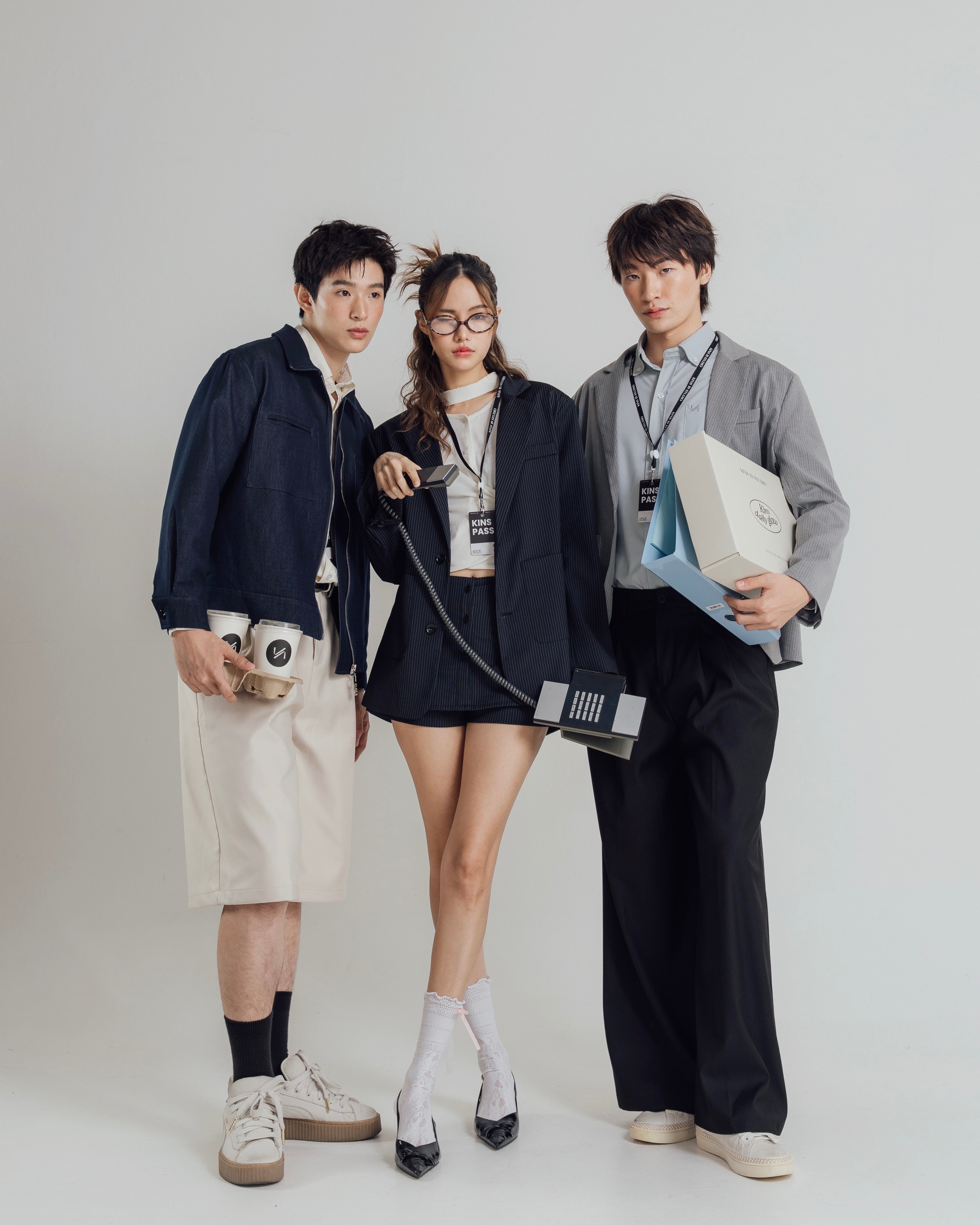 KINS 19 STUDIO | PINSTRIPE OVERSIZED BLAZER [KN322]