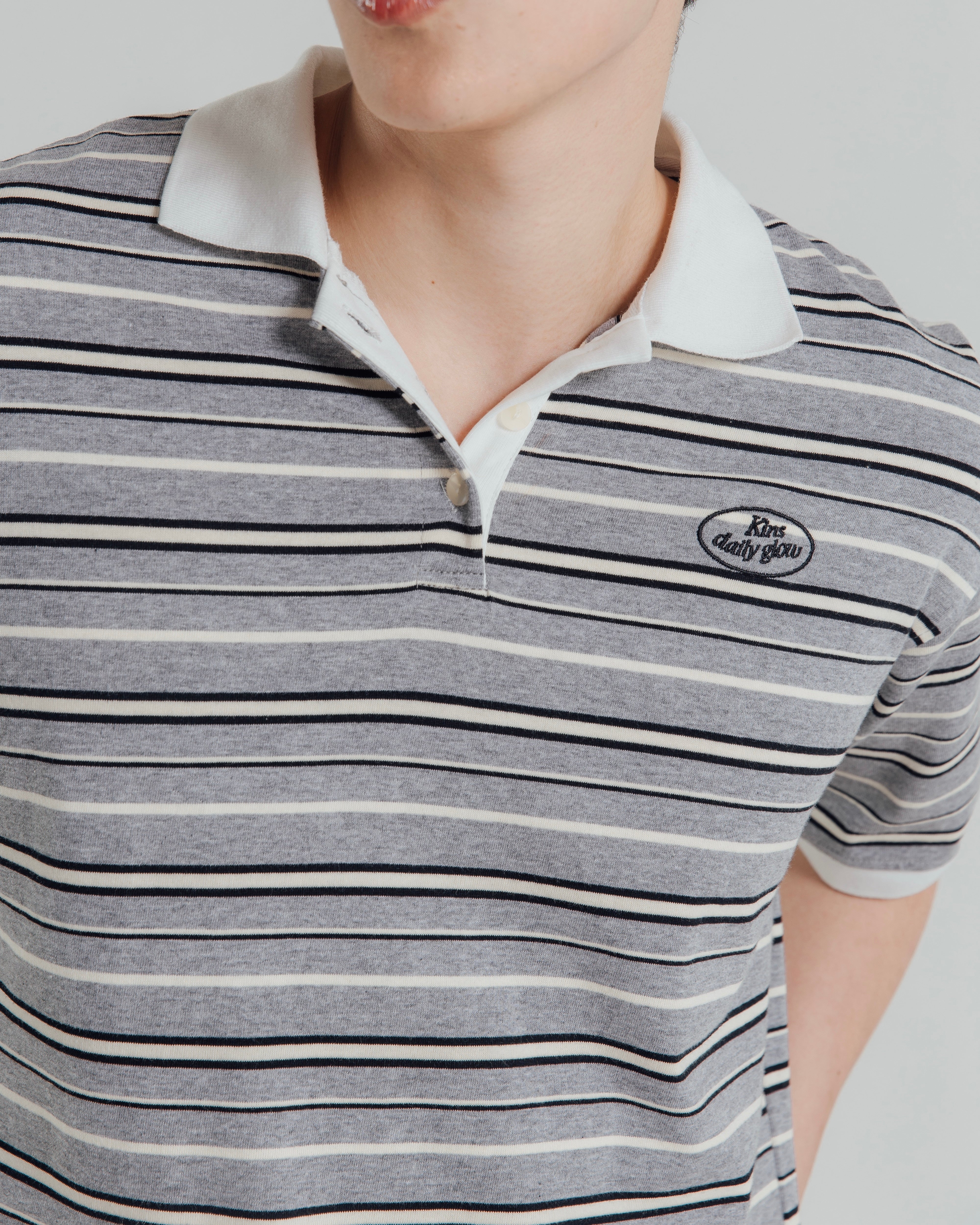 KINS 19 STUDIO |  DAILY GLOW STRIPE POLO [KN136]