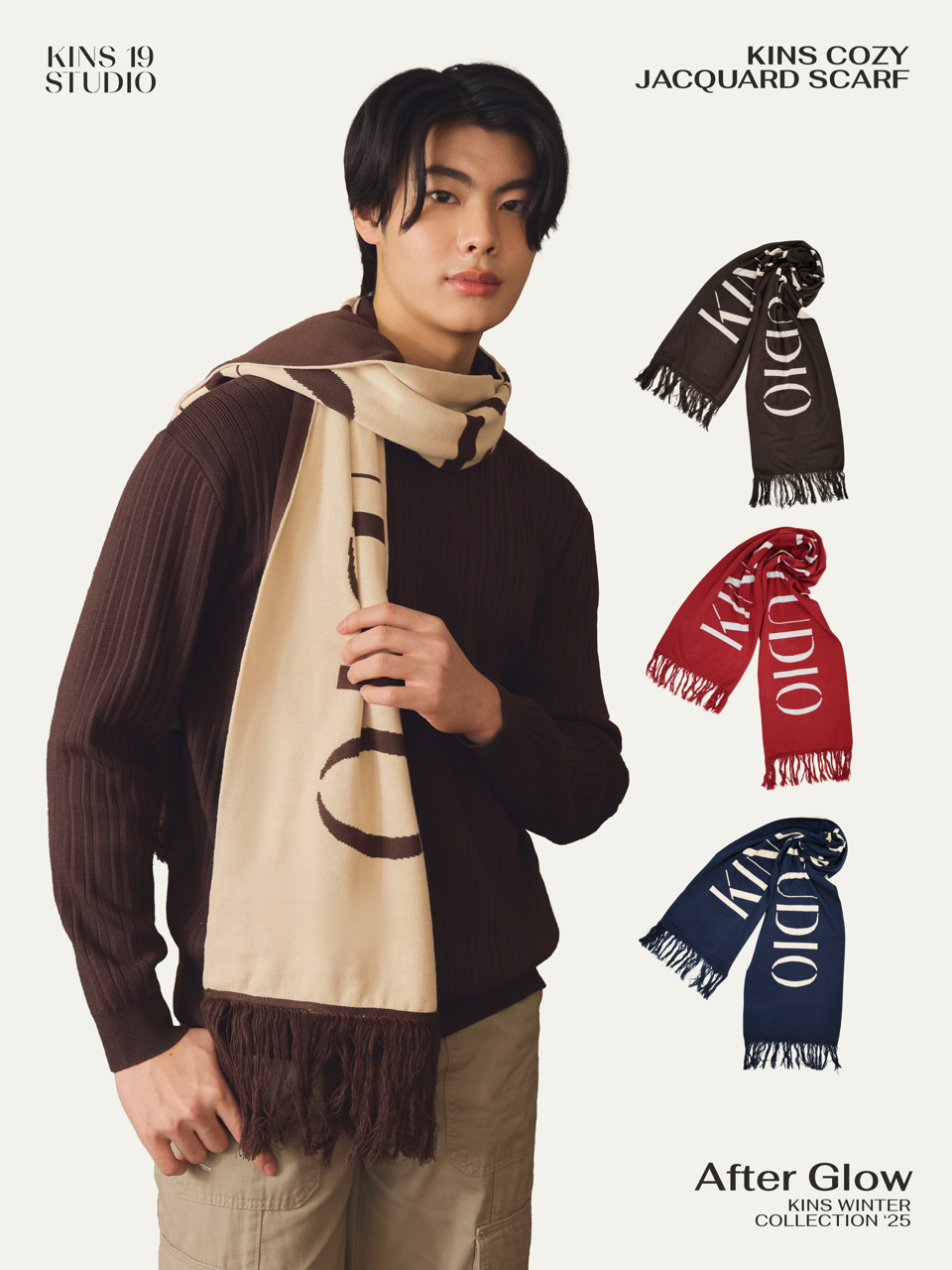 KINS 19 STUDIO | KINS Cozy Jacquard Scarf [KSC02]