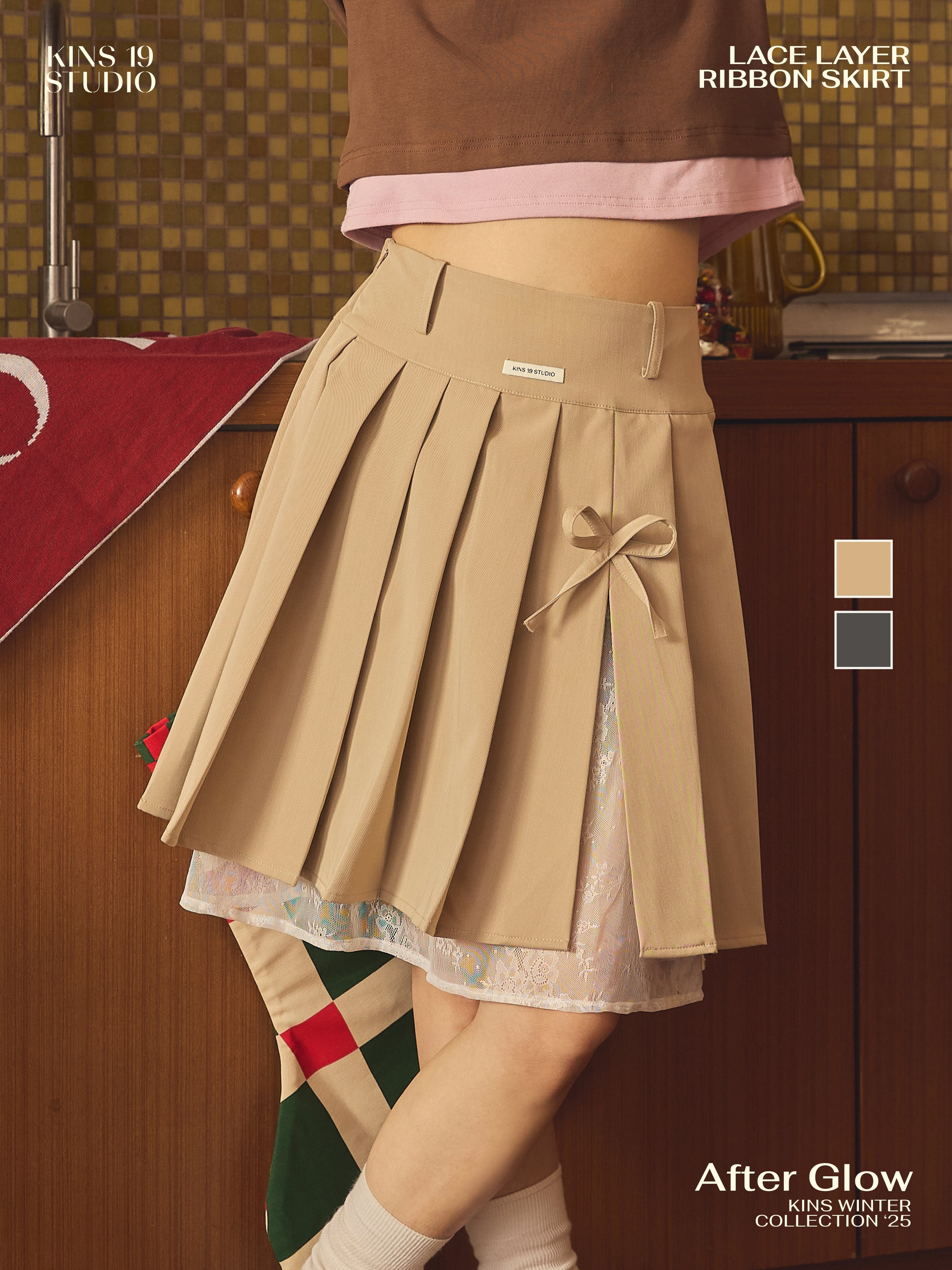 KINS 19 STUDIO | KINS Lace Layer Ribbon Skirt [K018]