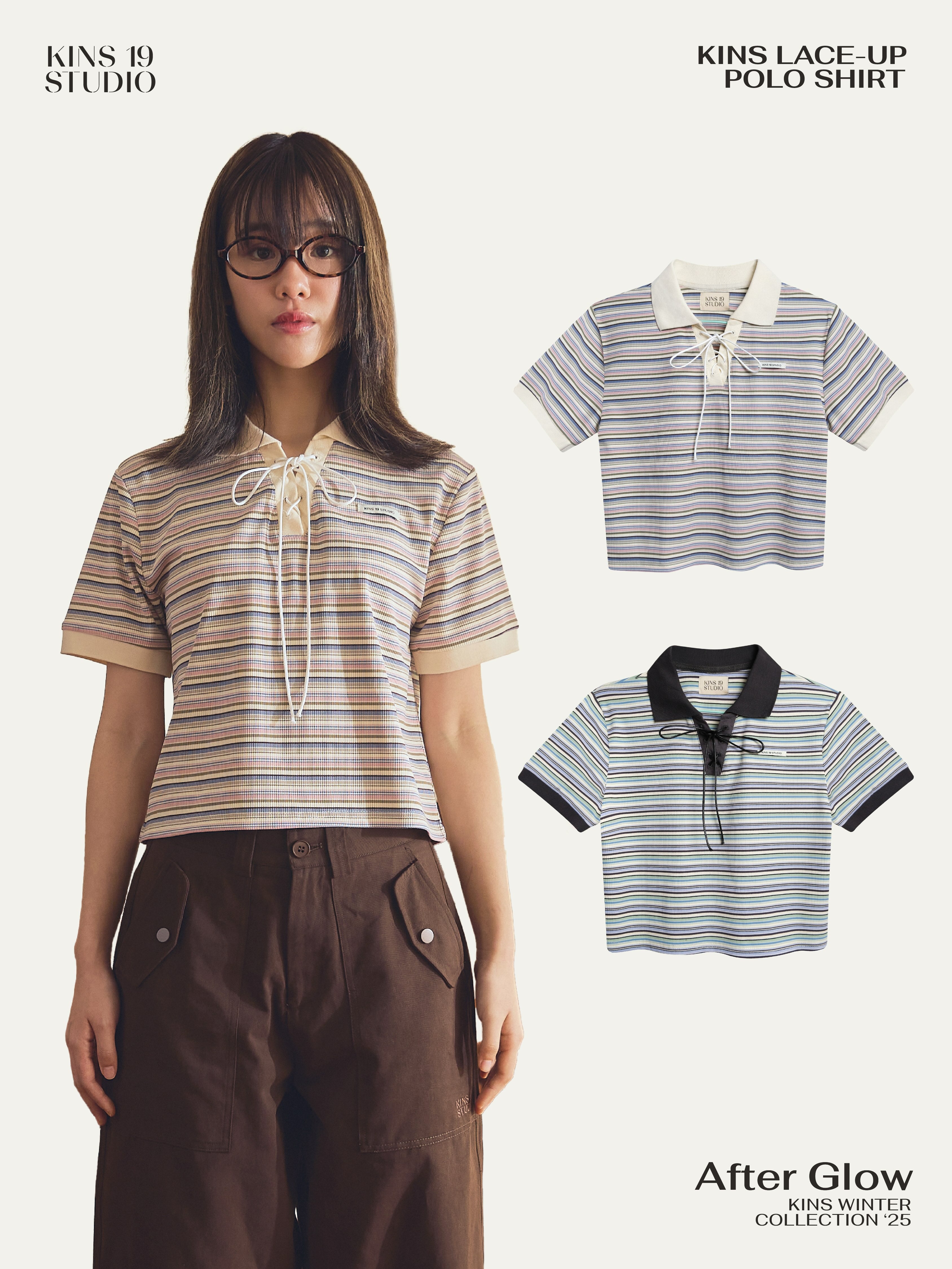 KINS 19 STUDIO | KINS Lace-up Polo Shirt  [KN147]