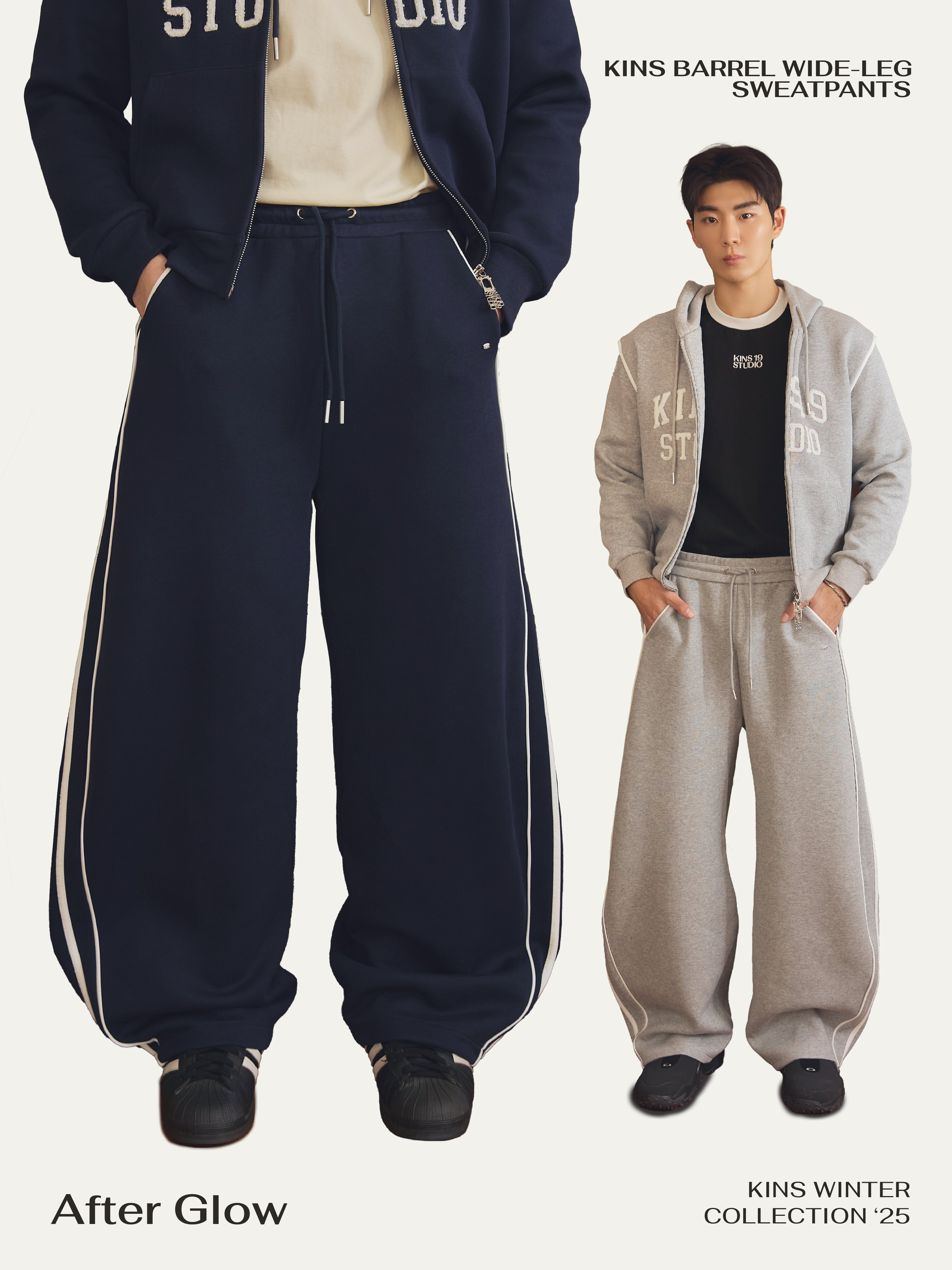 KINS 19 STUDIO | KINS Barrel Wide-leg Sweatpants [F118]