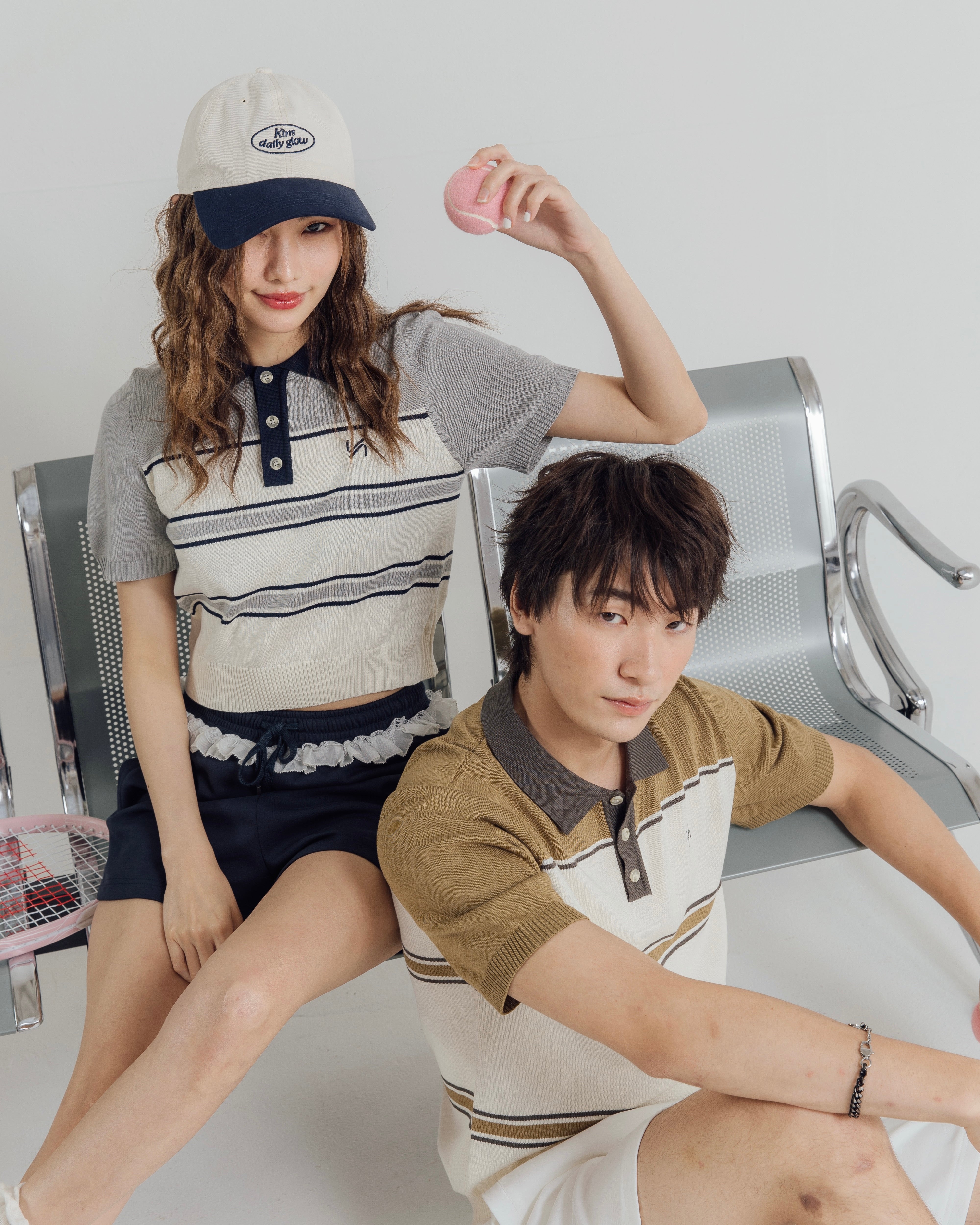 KINS 19 STUDIO | PANEL KNIT POLO [KN127]