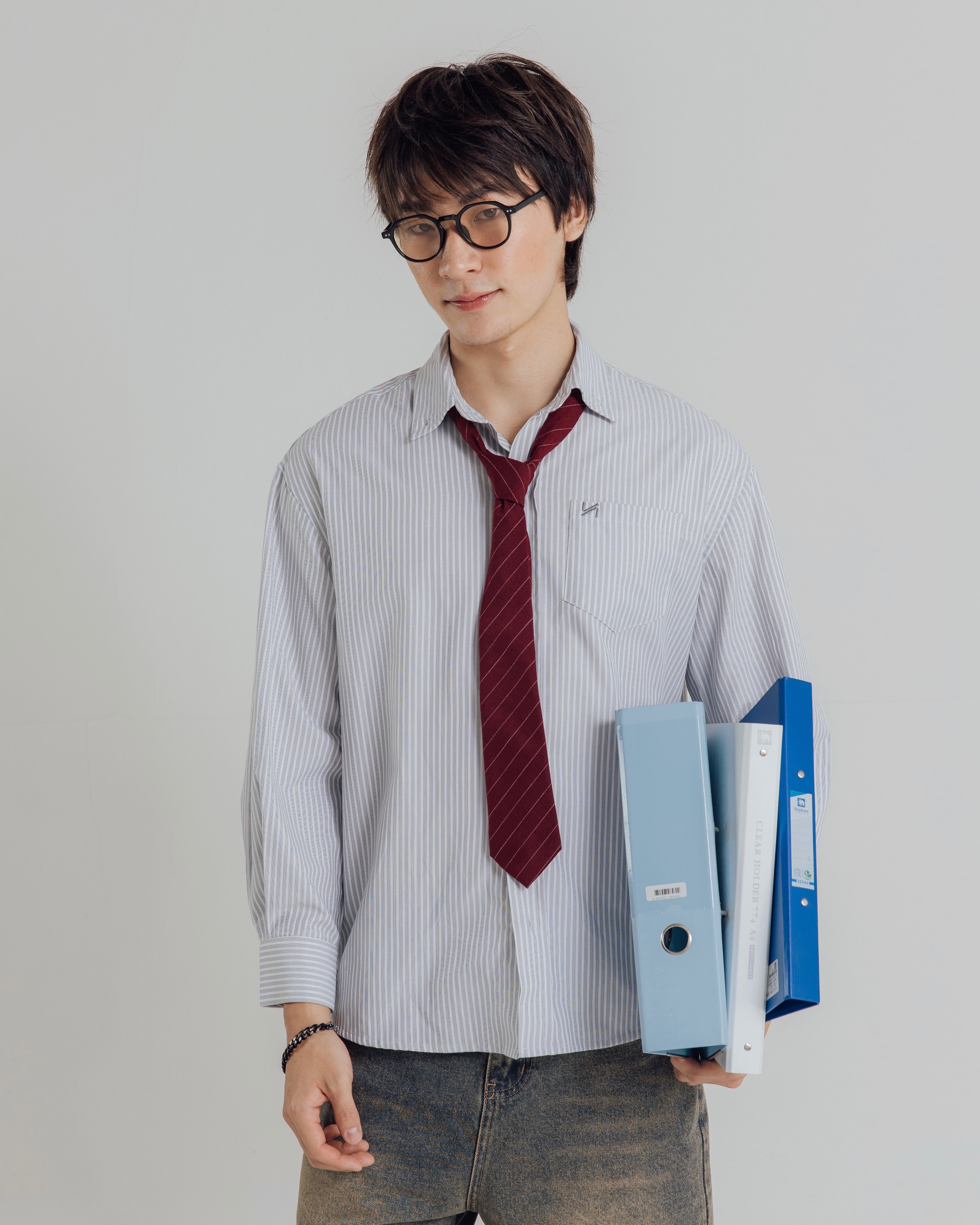 KINS 19 STUDIO |  CLASSIC STRIPED OVERSIZE  SHIRT [KN138]