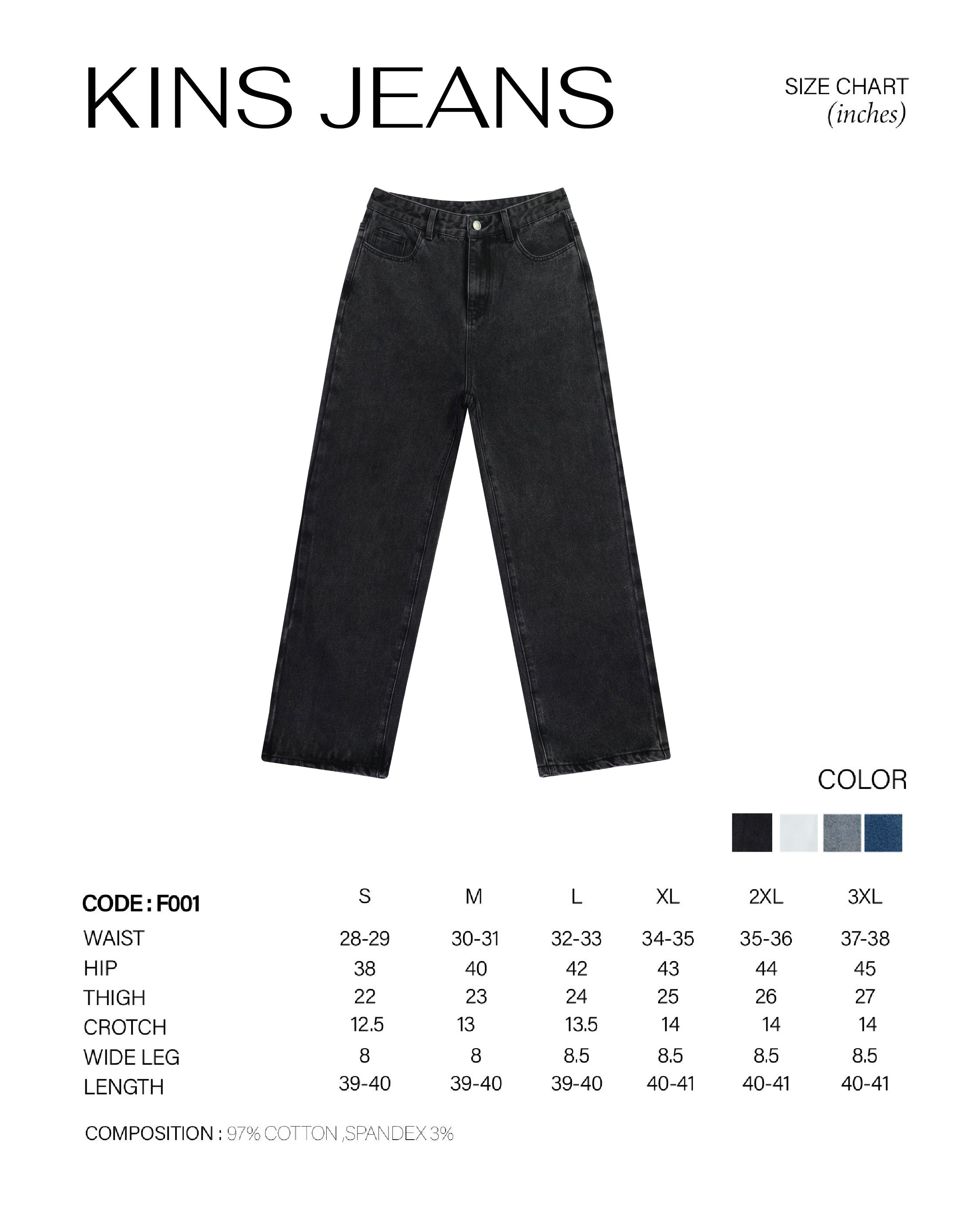 KINS | STRAIGHT JEANS F001