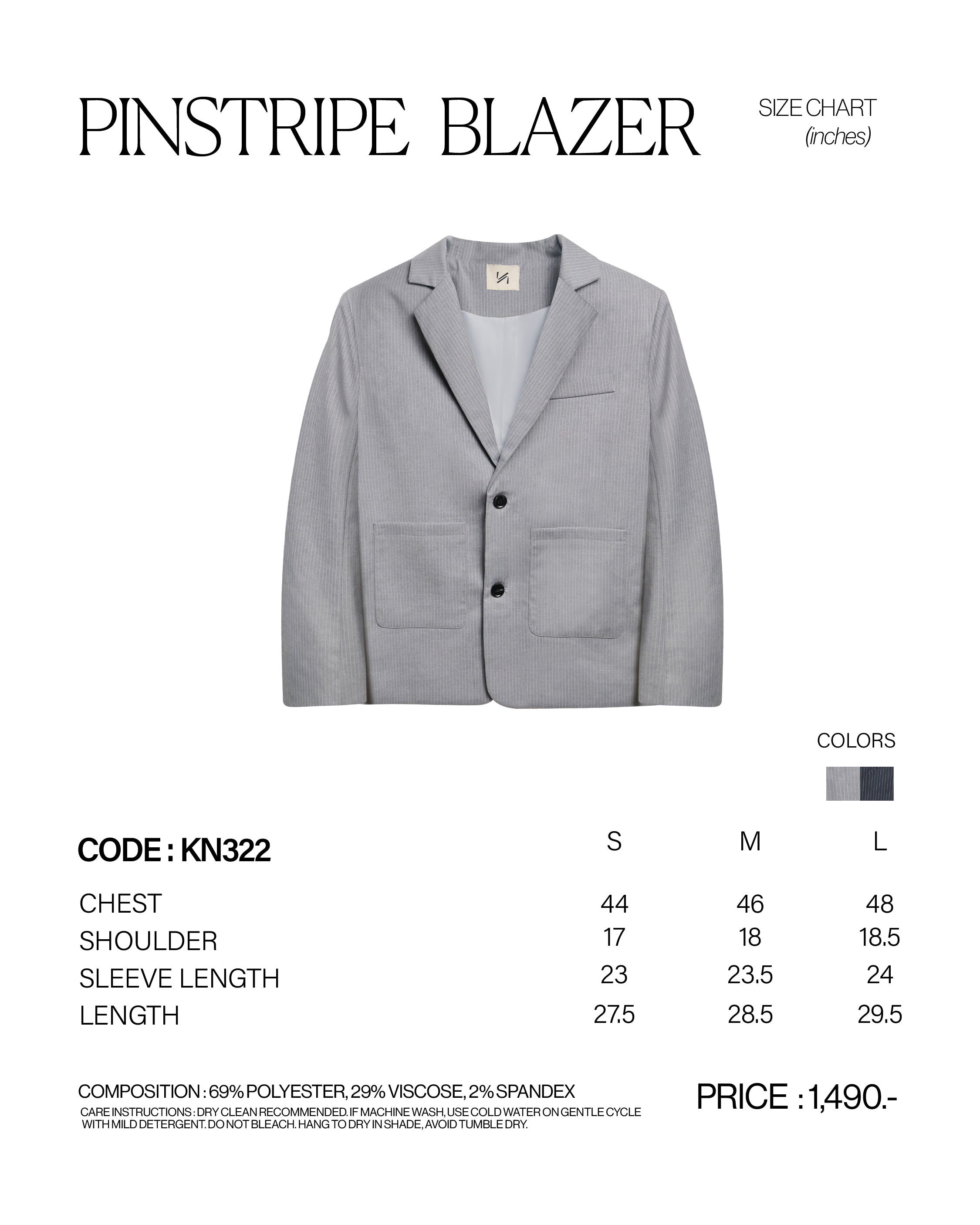 KINS 19 STUDIO | PINSTRIPE OVERSIZED BLAZER [KN322]