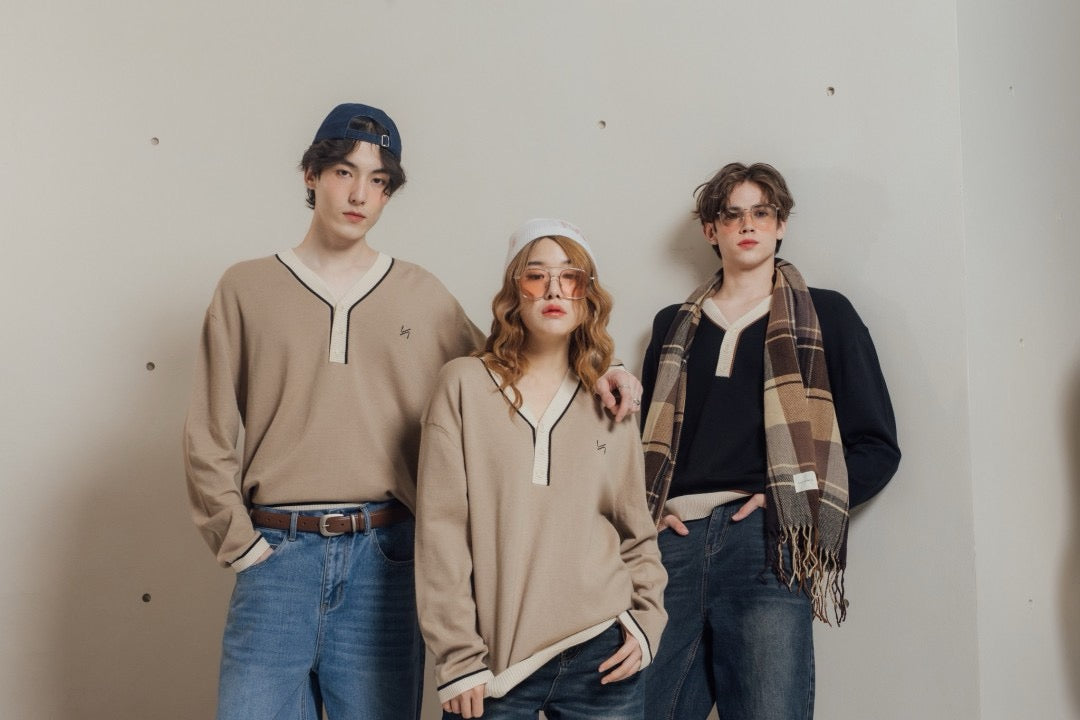 KINS | V-NECK SWEATER KN118