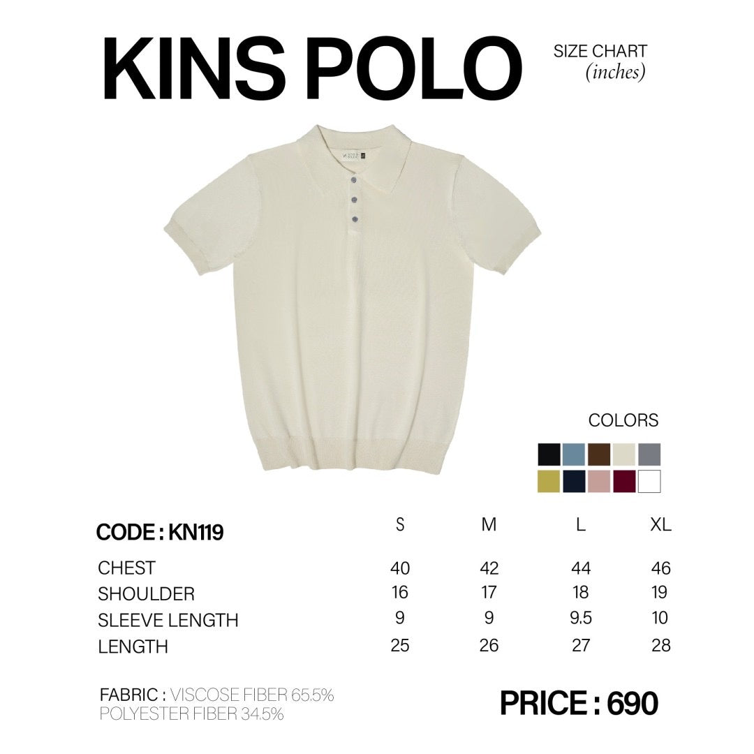 KINS | POLO KN119 size chart