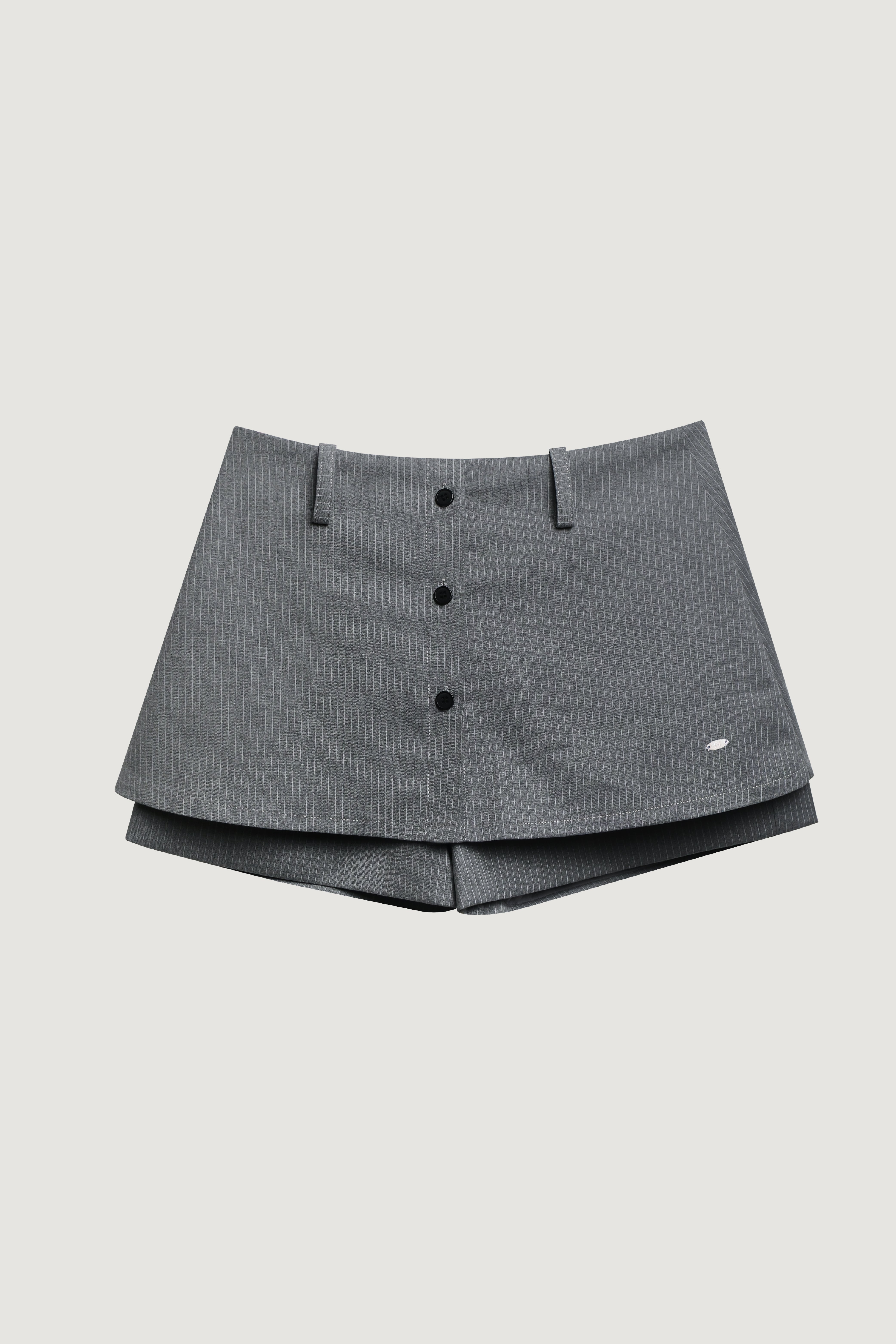 KINS 19 STUDIO | LAYERED PINSTRIPE SKORT [K016]
