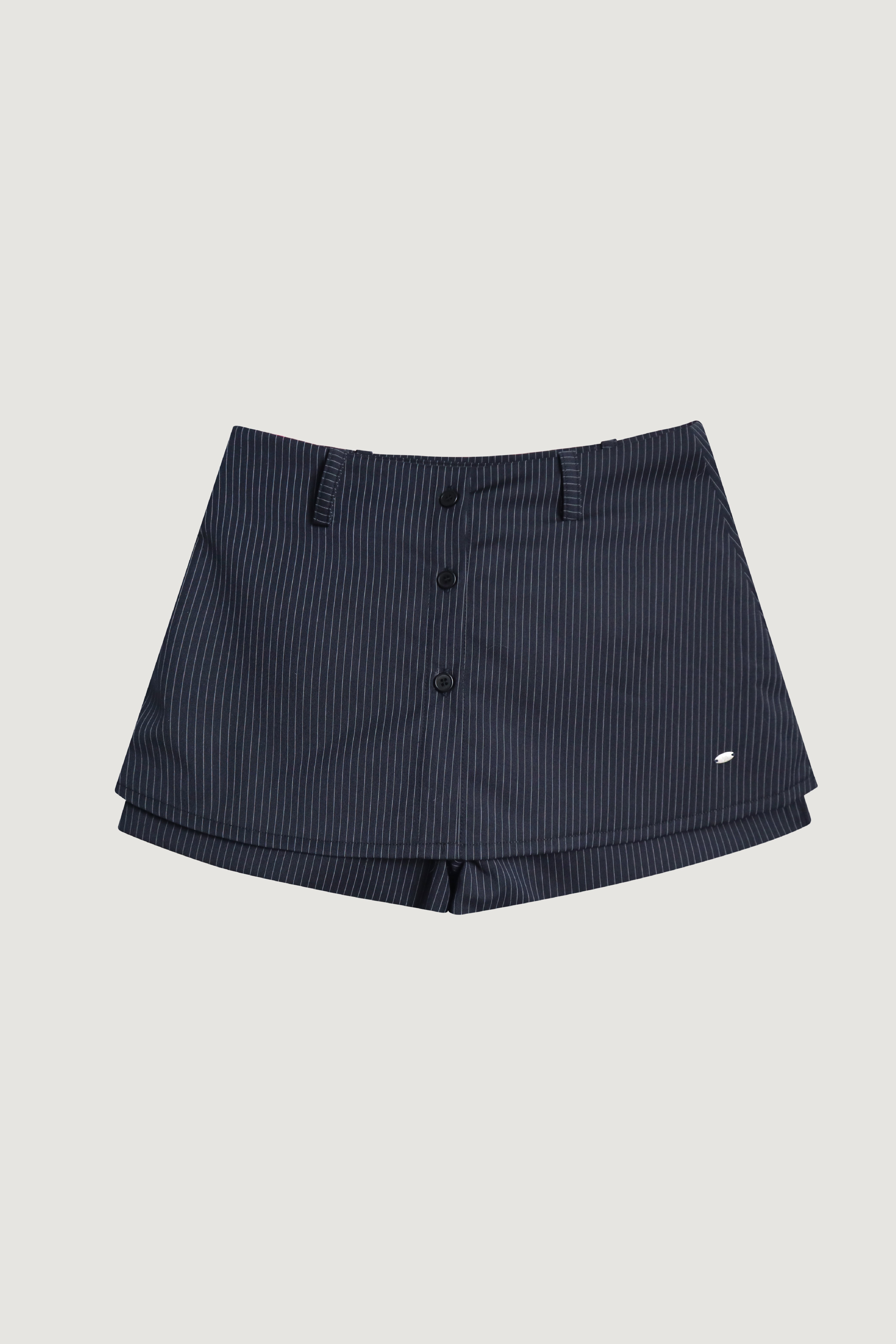 KINS 19 STUDIO | LAYERED PINSTRIPE SKORT [K016]
