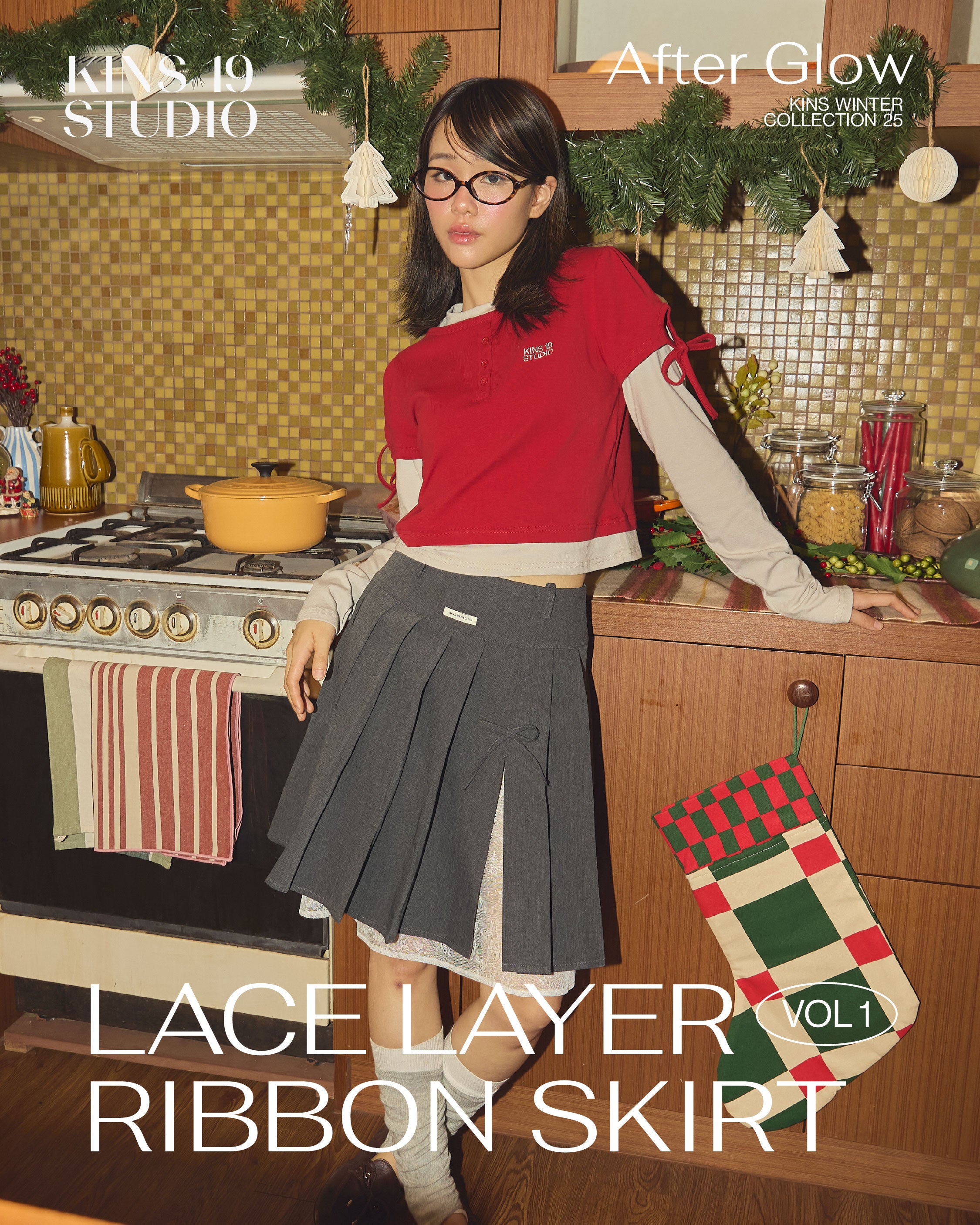 KINS 19 STUDIO | KINS Lace Layer Ribbon Skirt [K018]