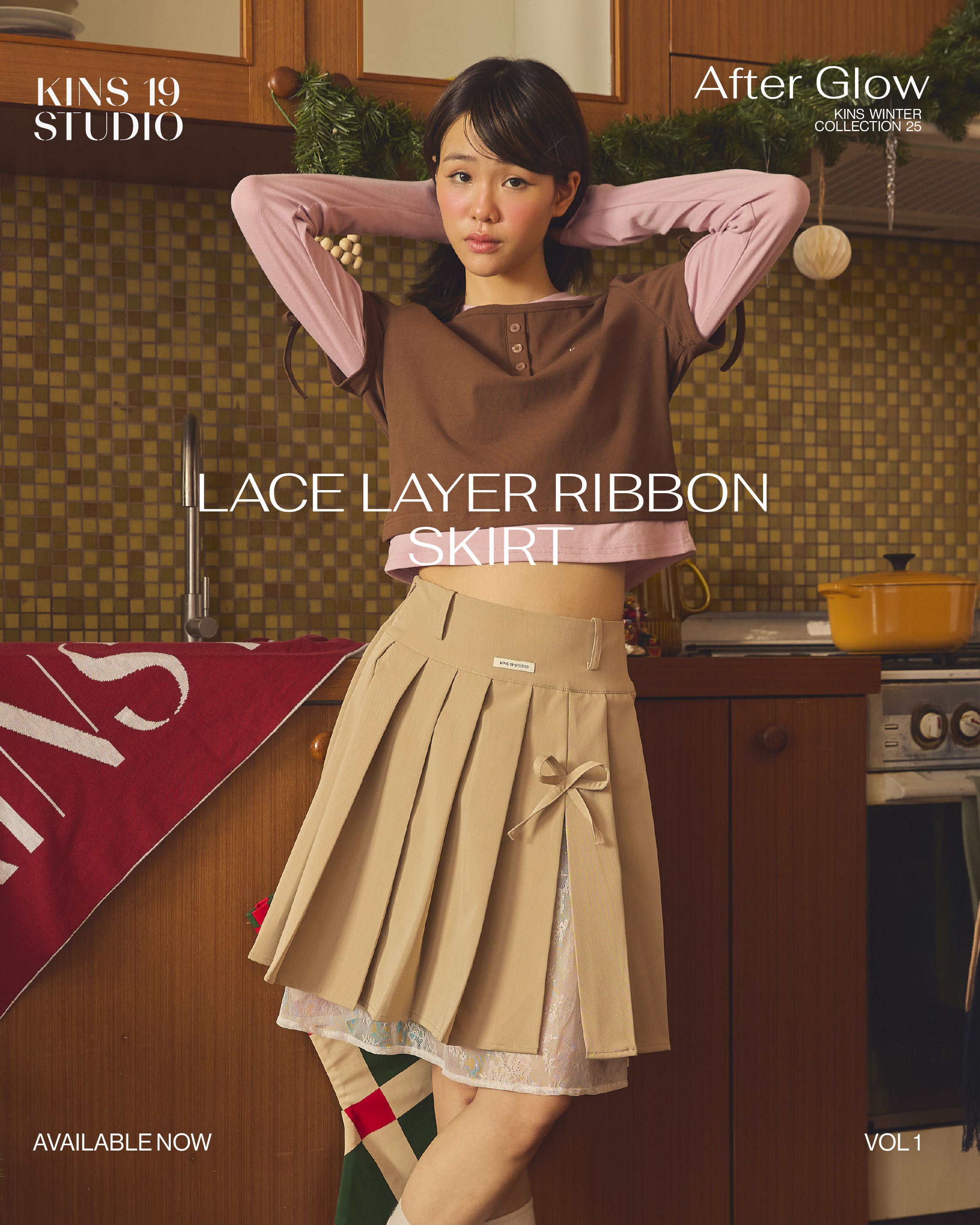 KINS 19 STUDIO | KINS Lace Layer Ribbon Skirt [K018]