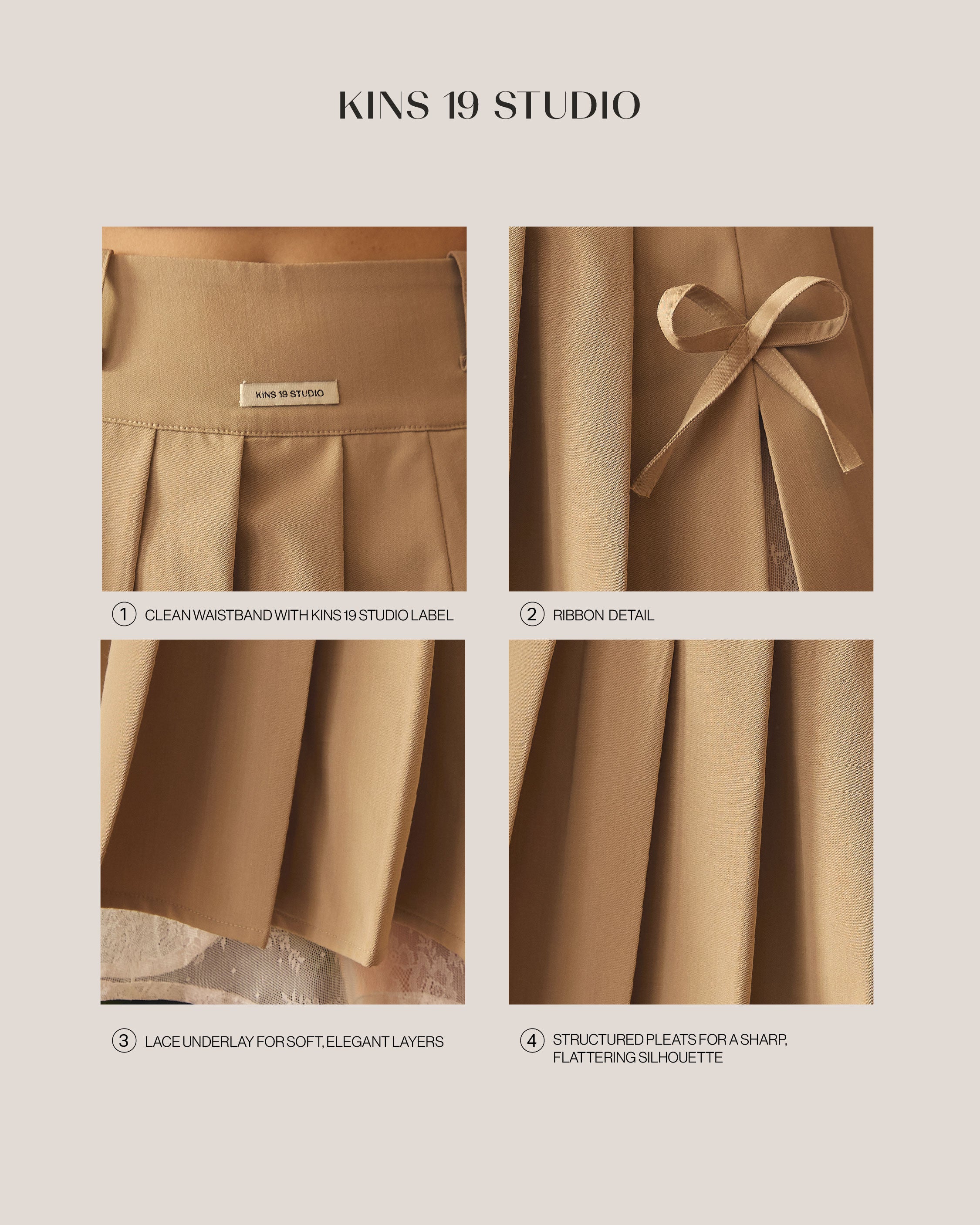 KINS 19 STUDIO | KINS Lace Layer Ribbon Skirt [K018]