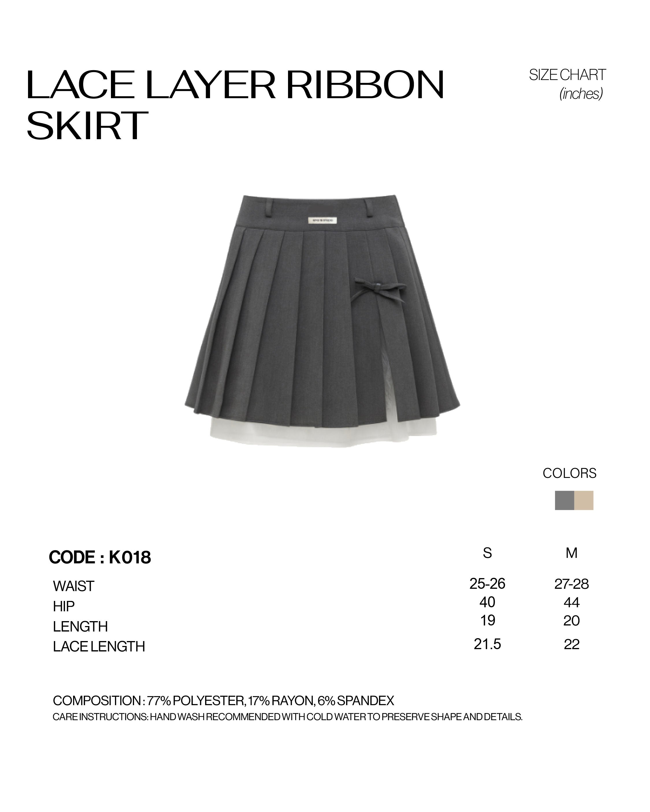 KINS 19 STUDIO | KINS Lace Layer Ribbon Skirt [K018]