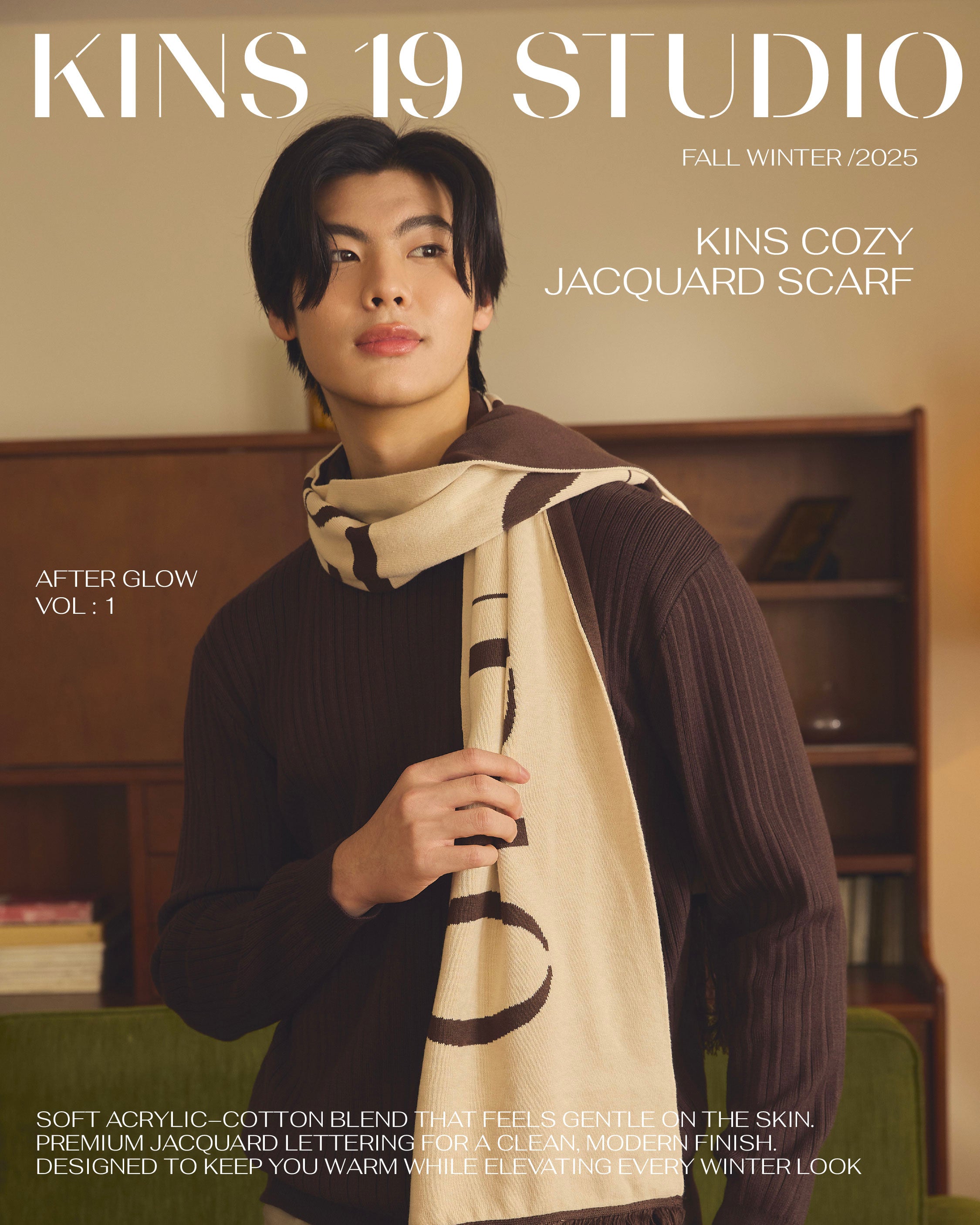 KINS 19 STUDIO | KINS Cozy Jacquard Scarf [KSC02]
