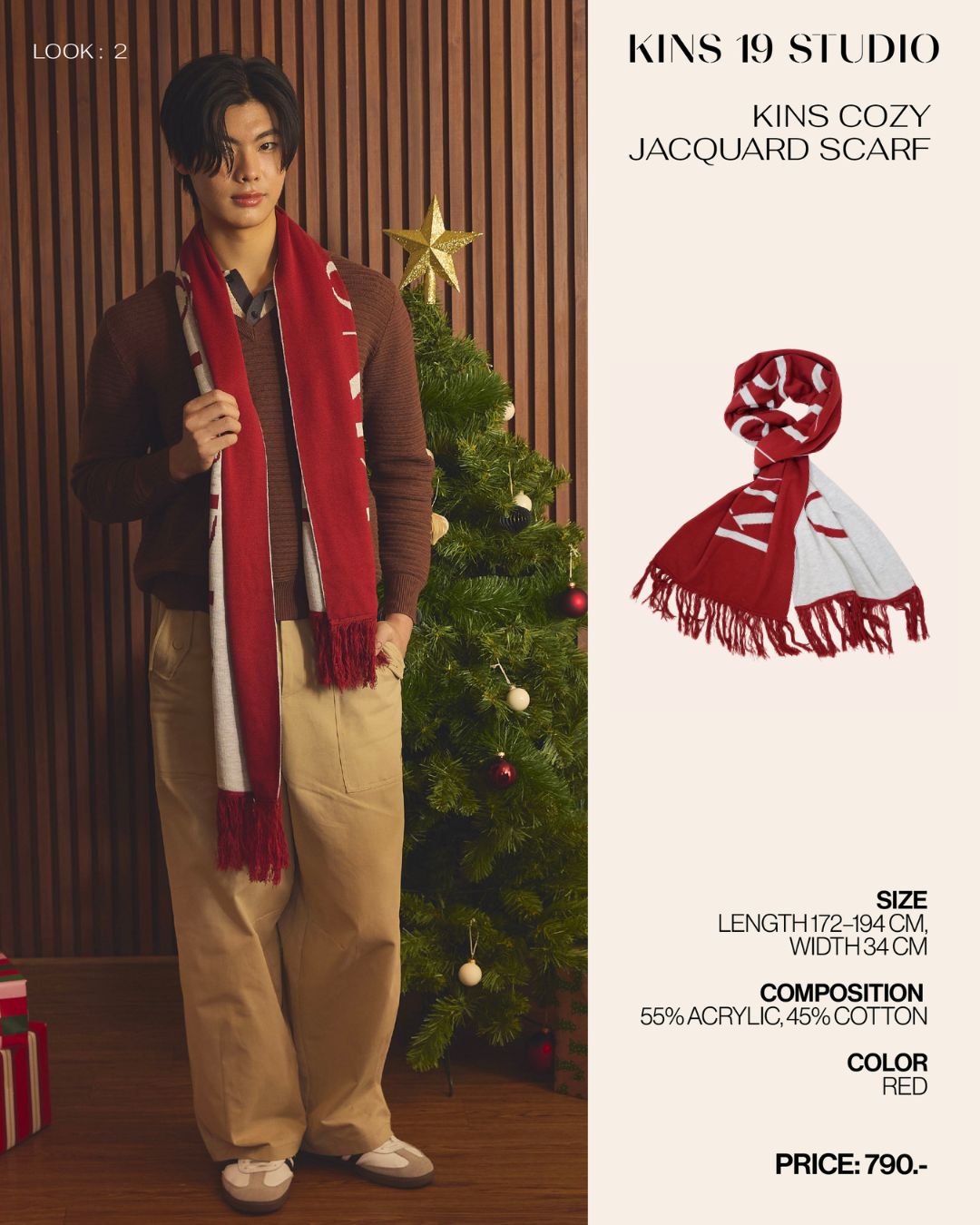 KINS 19 STUDIO | KINS Cozy Jacquard Scarf [KSC02]