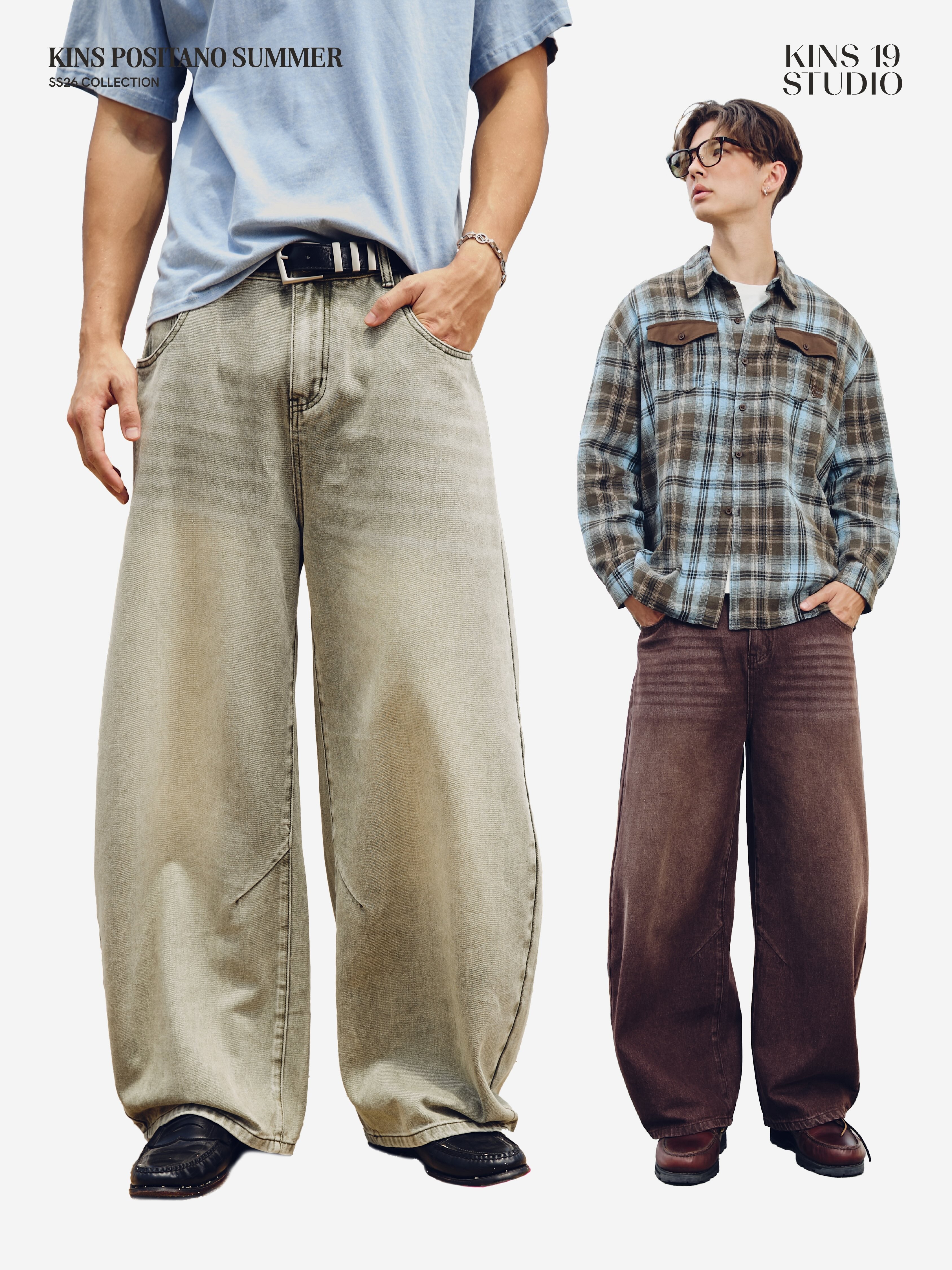 KINS 19 STUDIO |  KINS LOOSE BARREL JEANS [F119]