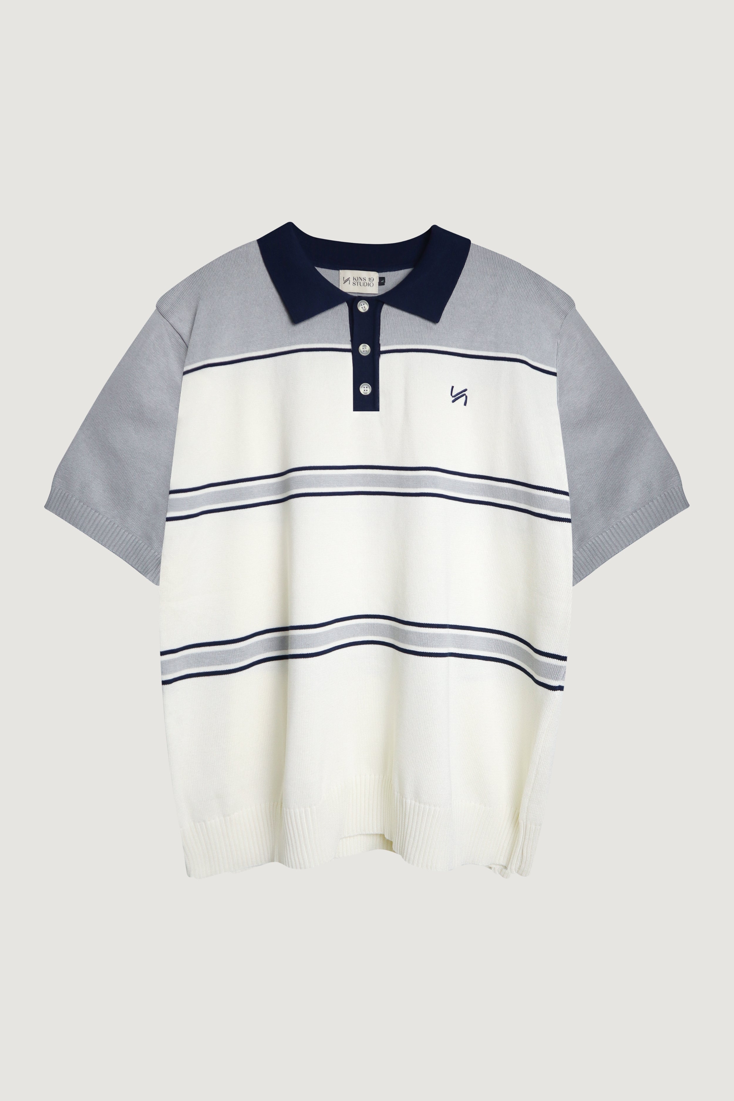 KINS 19 STUDIO | PANEL KNIT POLO [KN127]