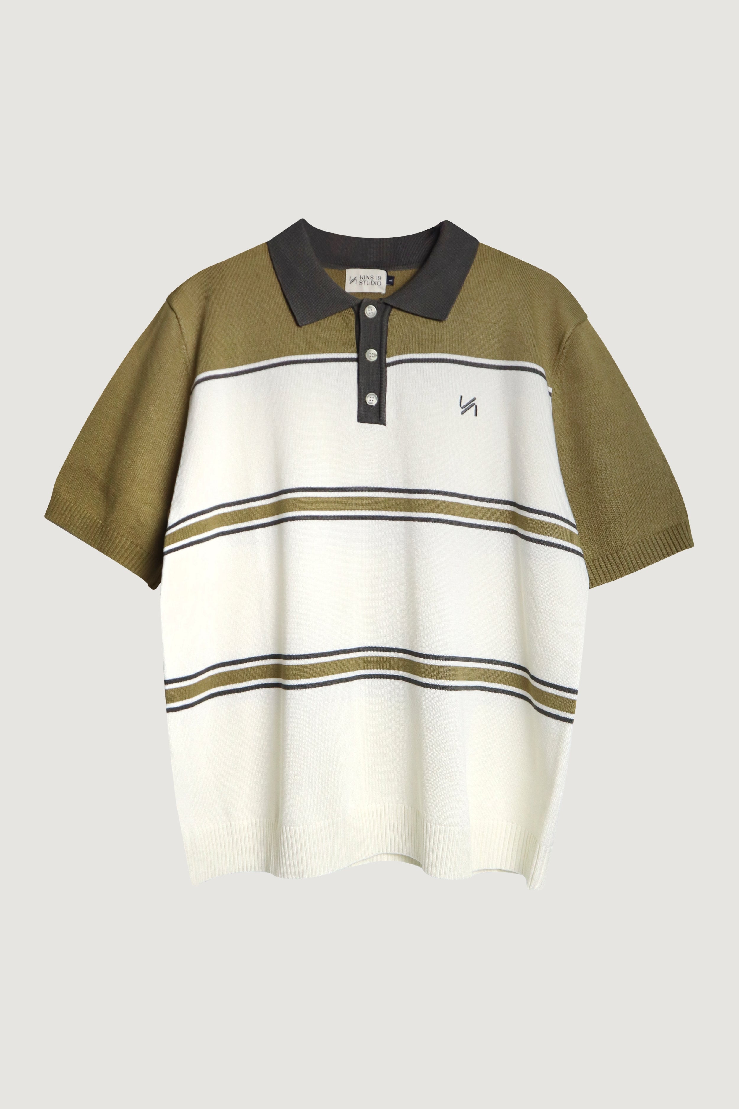 KINS 19 STUDIO | PANEL KNIT POLO [KN127]