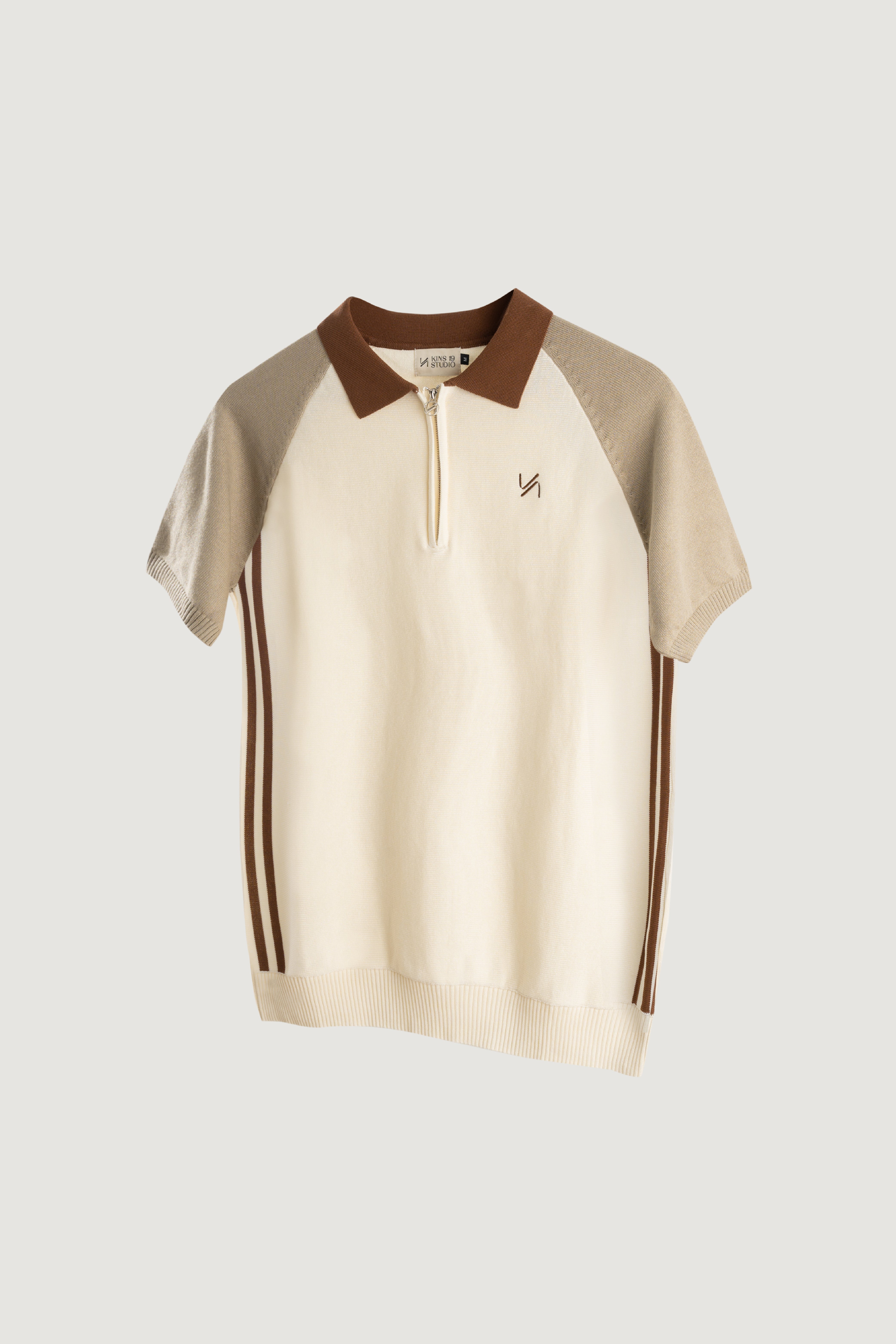 KINS 19 STUDIO | GLOWZIP KNIT POLO [KN129]