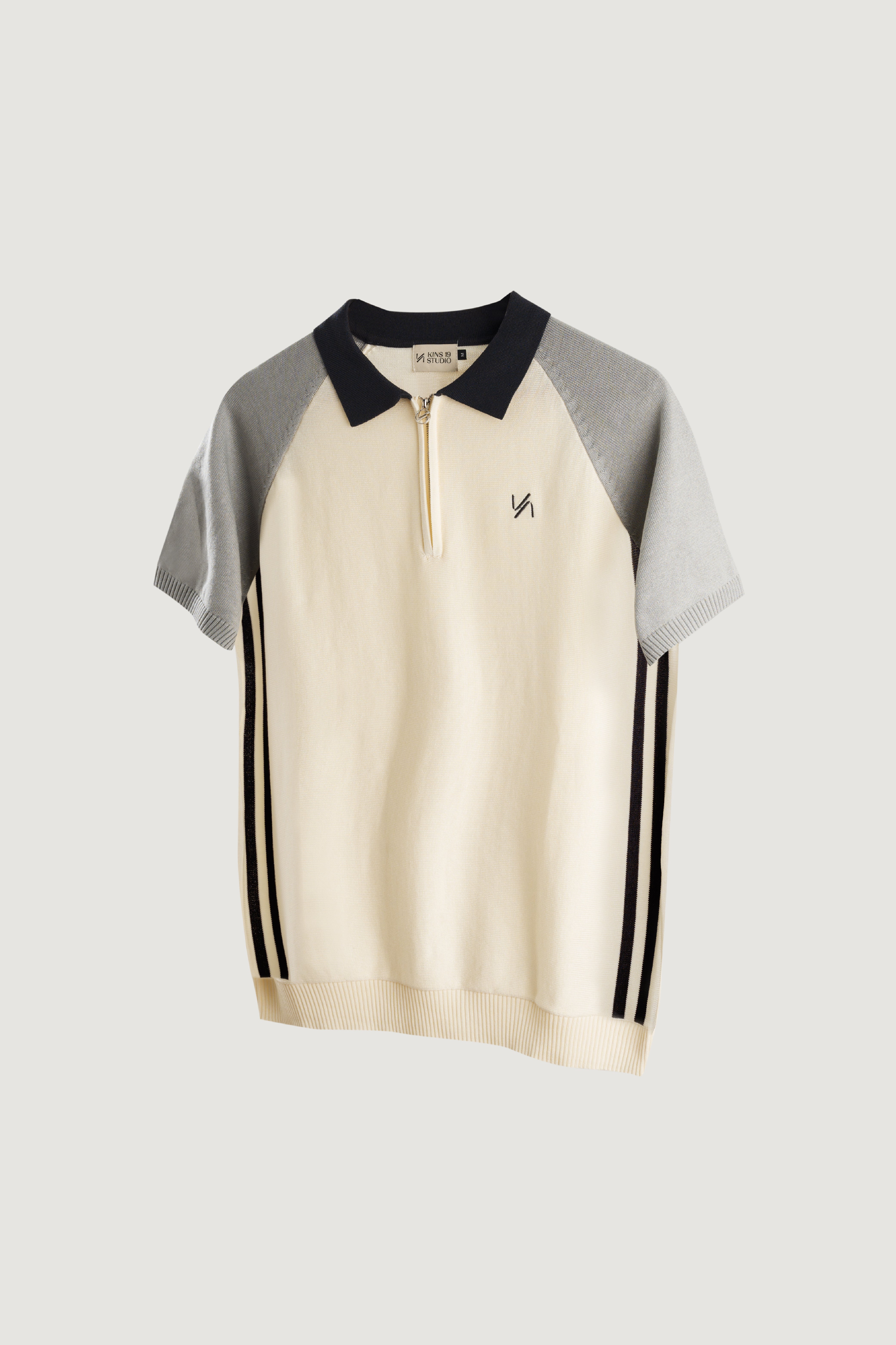 KINS 19 STUDIO | GLOWZIP KNIT POLO [KN129]