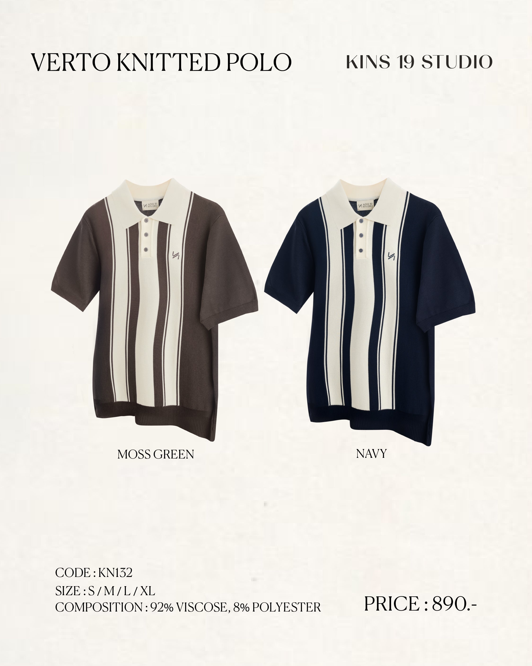 KINS 19 STUDIO |  VERTO KNIT POLO [KN132]
