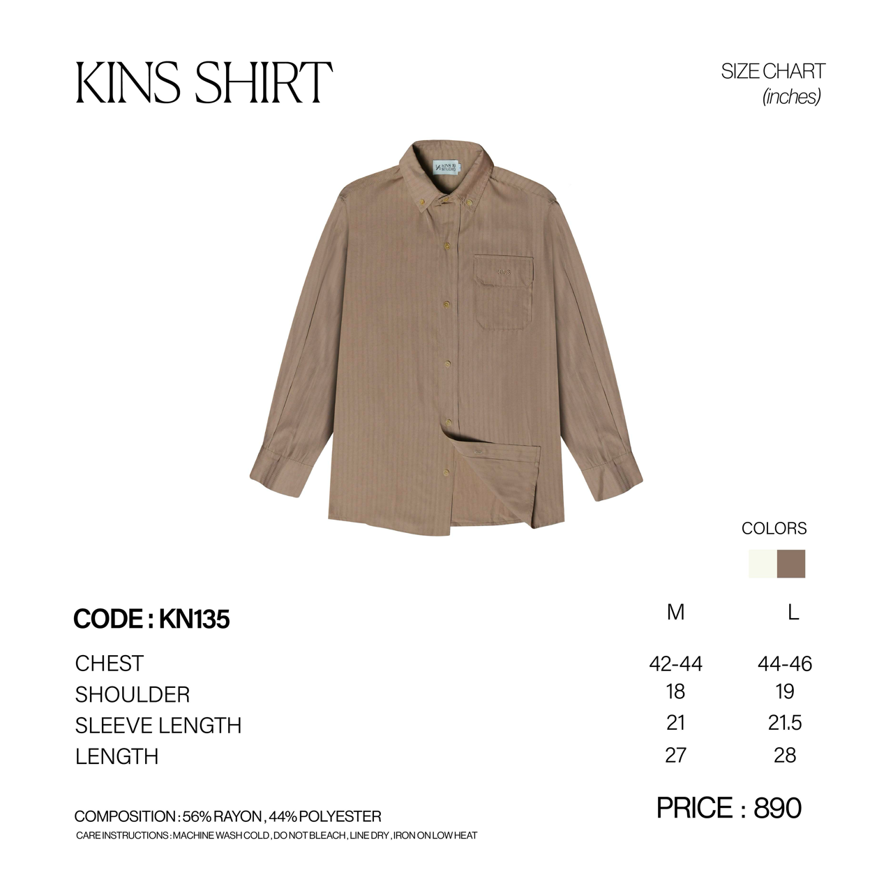 KINS 19 STUDIO |  LINEAR TEXTURE SHIRT [KN135]