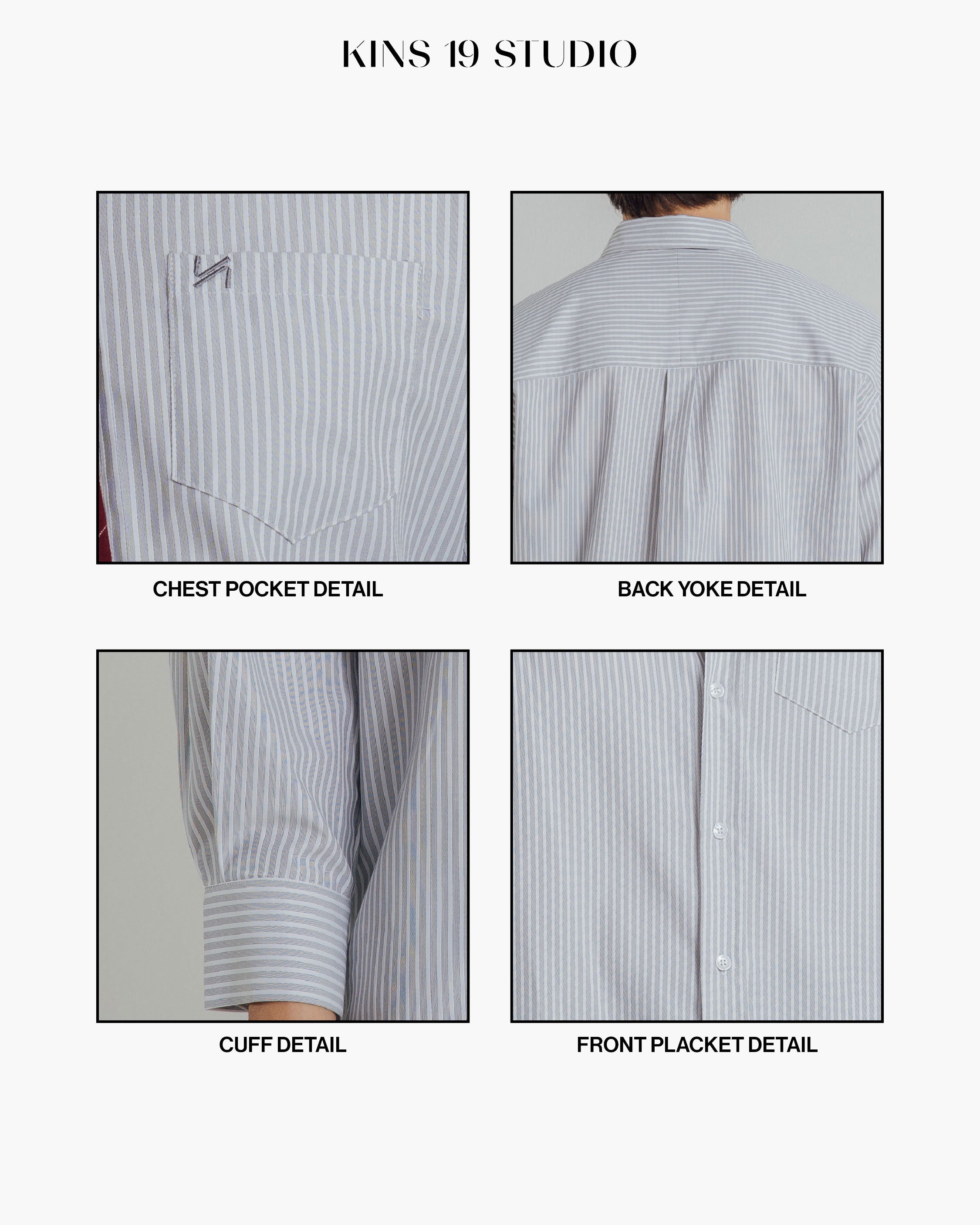 KINS 19 STUDIO |  CLASSIC STRIPED OVERSIZE  SHIRT [KN138]