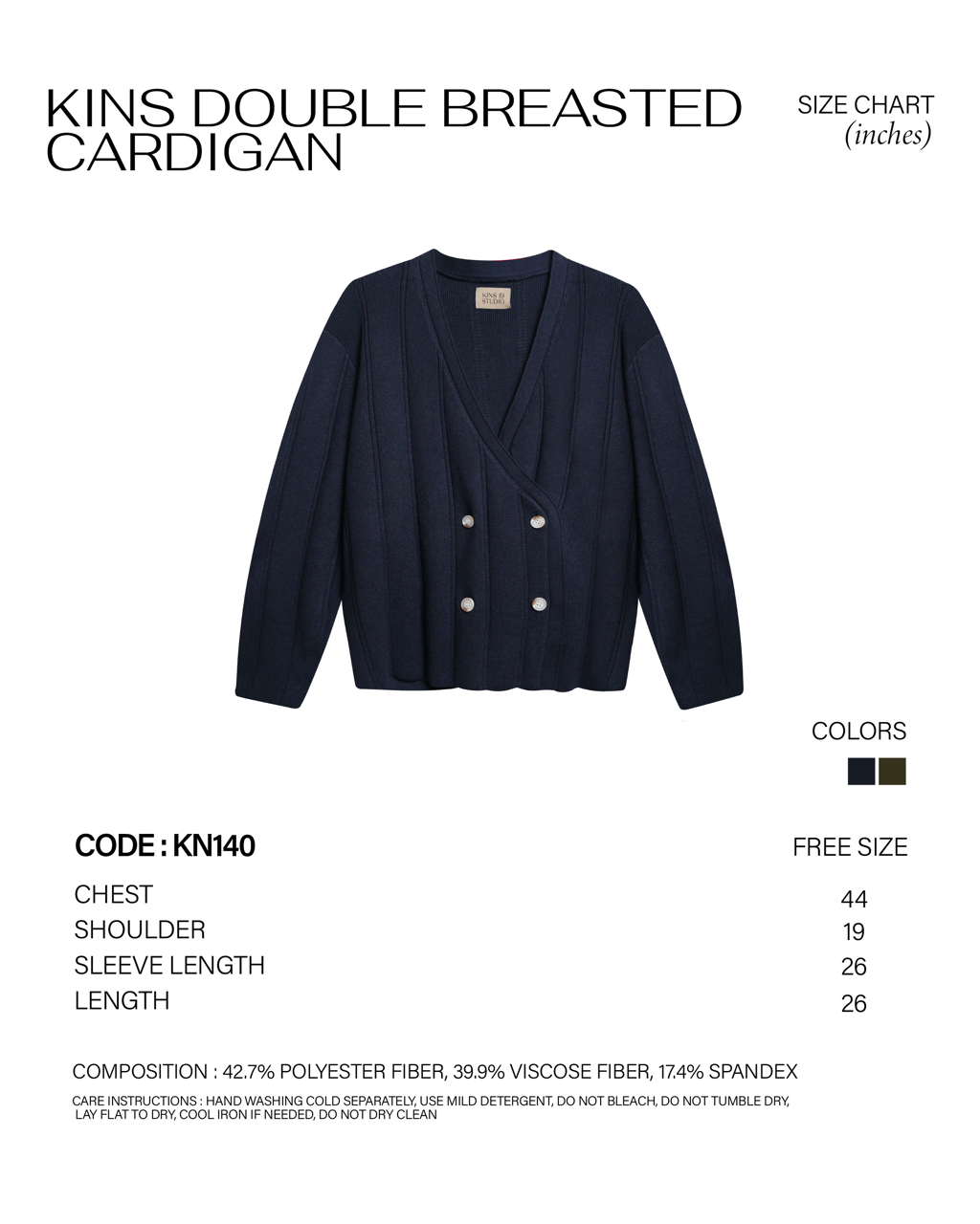 KINS Double Breasted Cardigan [KN140]