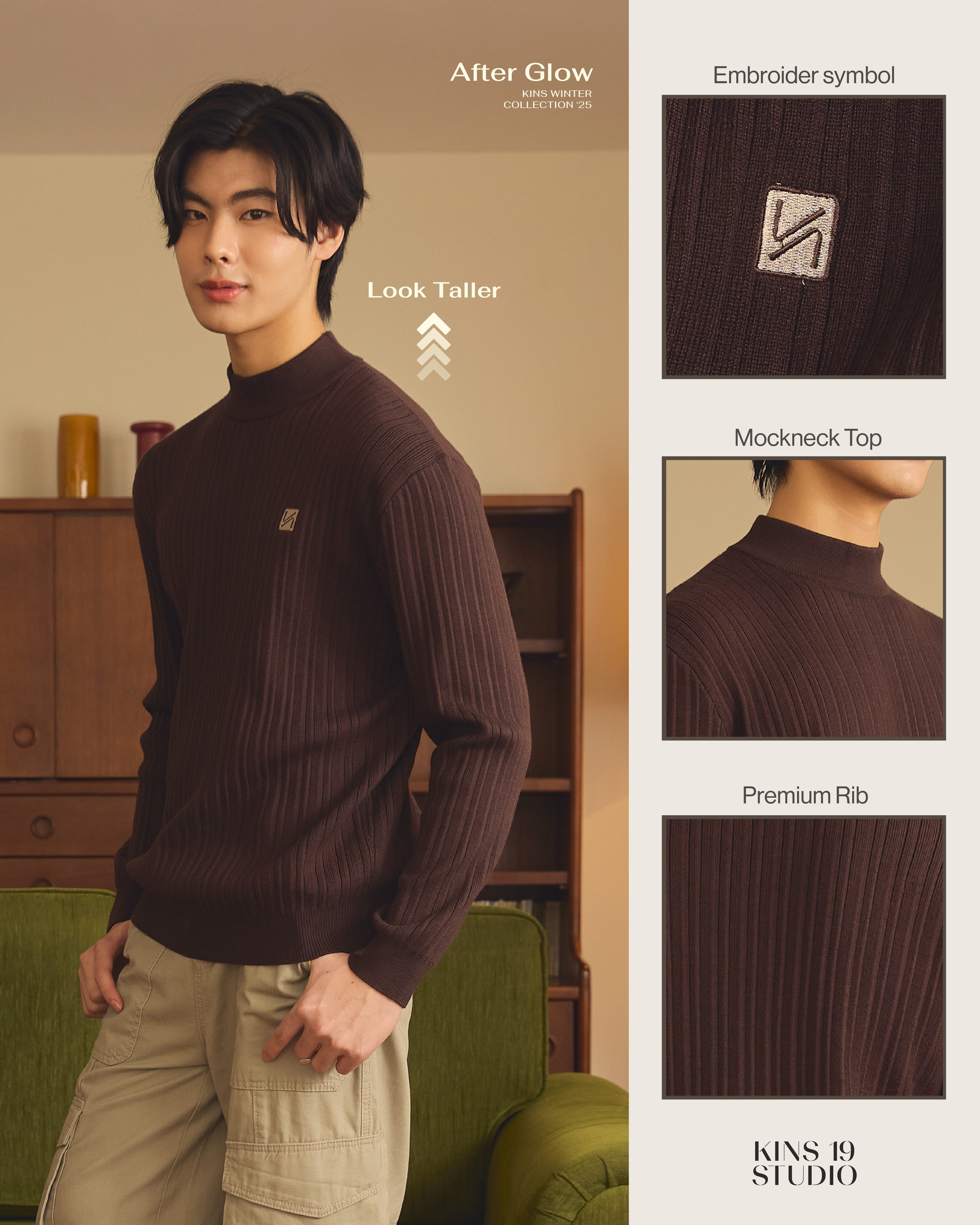 KINS Premium Rib Mockneck Top [KN141]