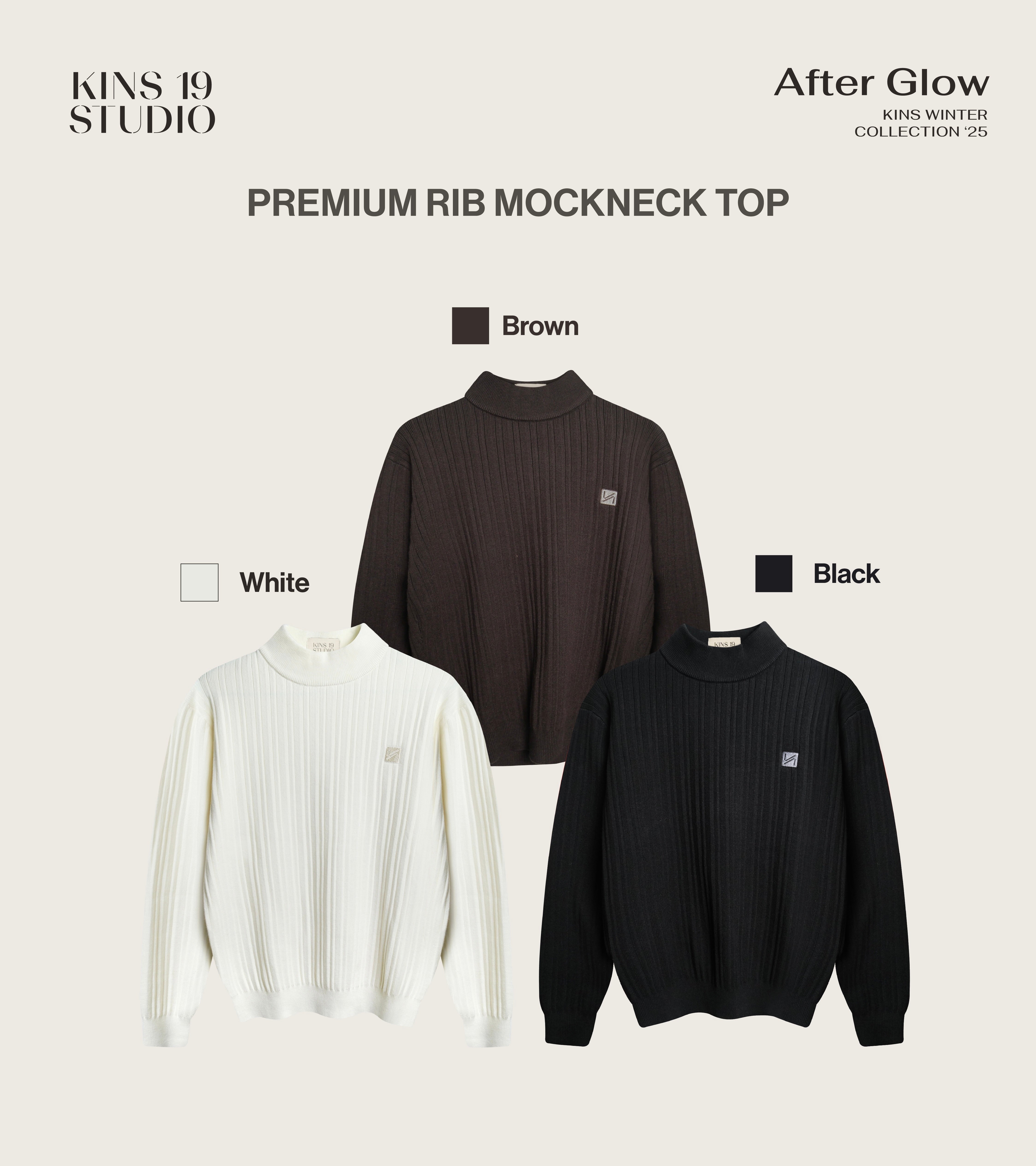 KINS Premium Rib Mockneck Top [KN141]