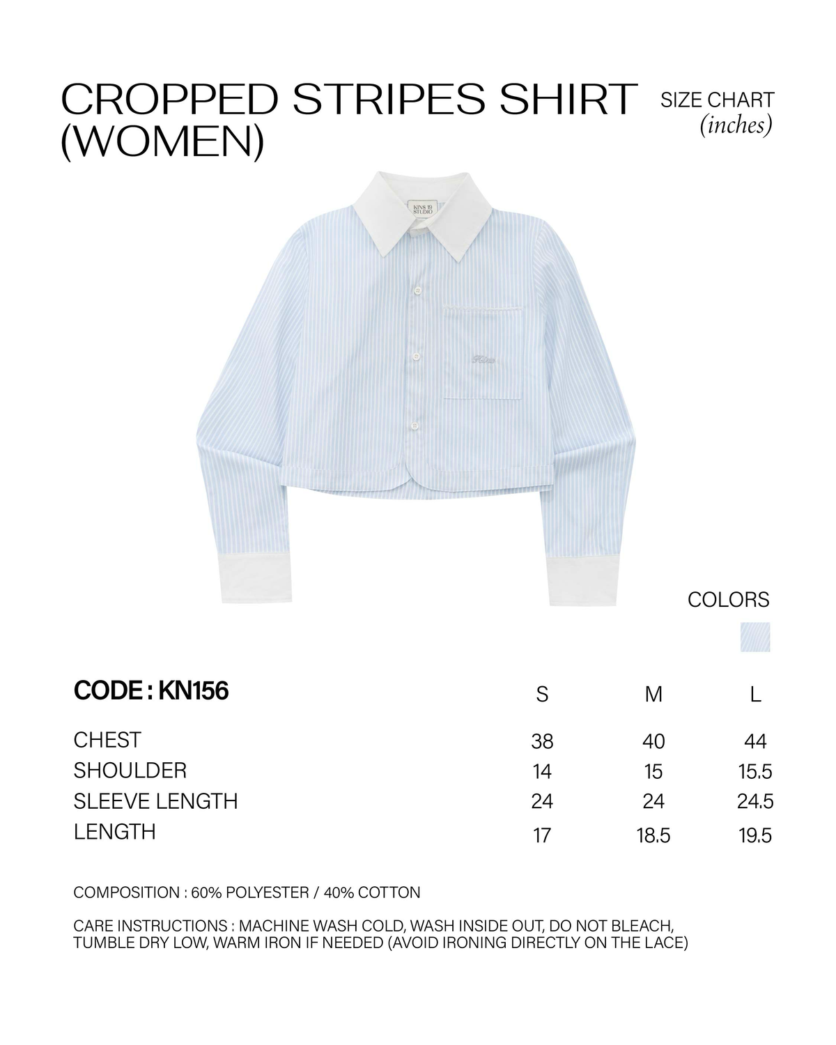 KINS 19 STUDIO |  KINS Cropped Stripes Shirt [KN156]